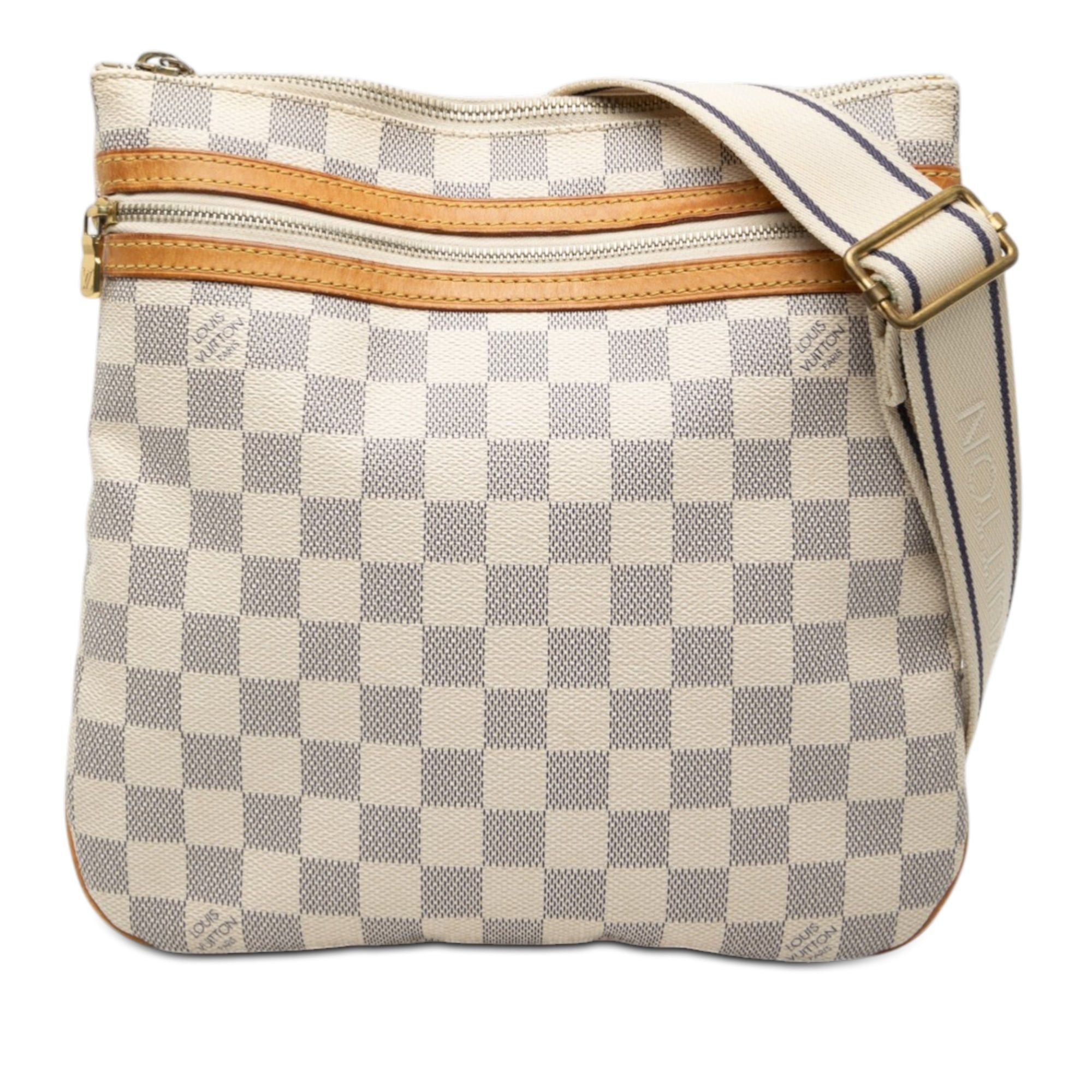 Louis Vuitton Damier Azur Pochette Bosphore in White, Women's
