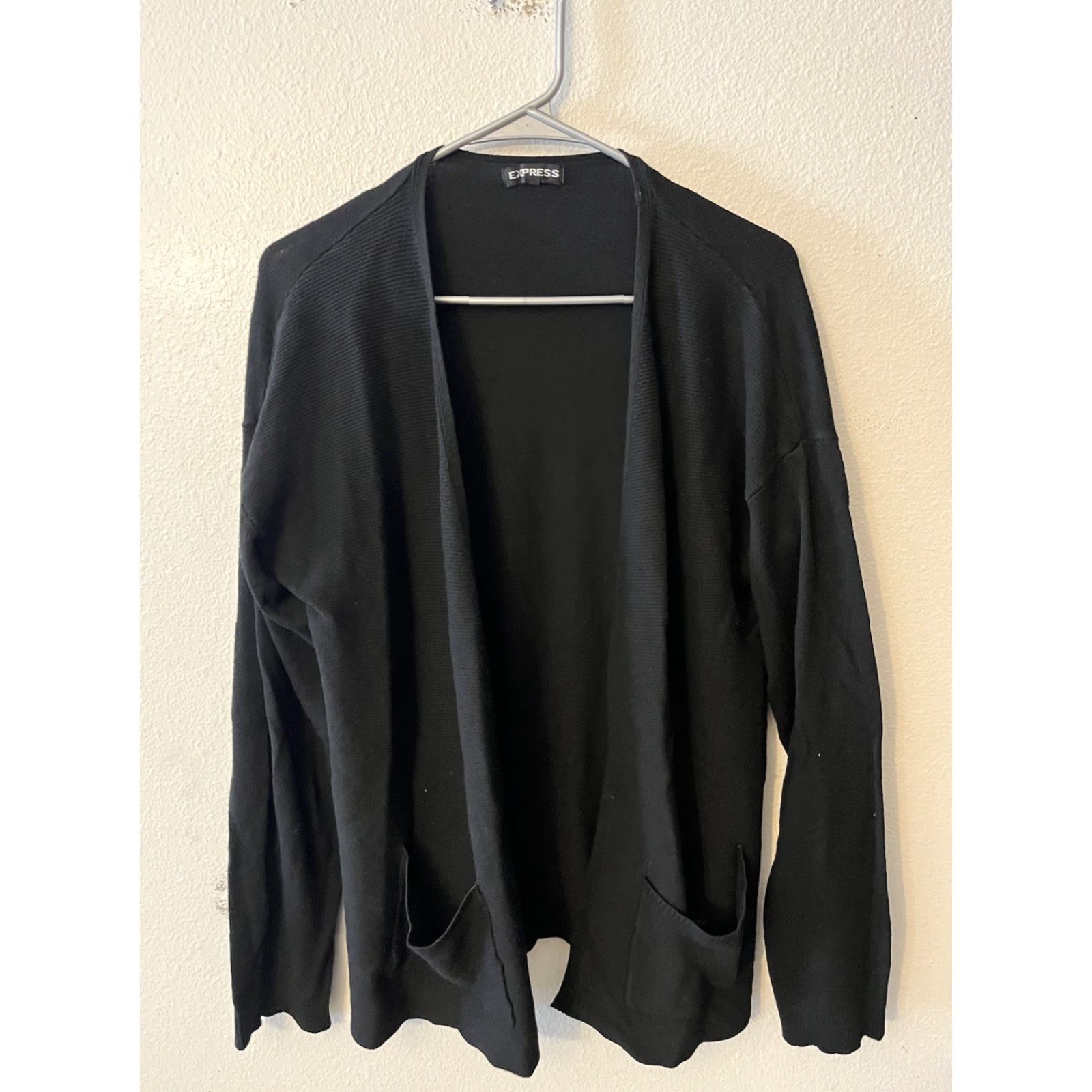 Express Women’s Express Black Solid Long Sleeve Open Cardigan Sweater Size XL Pockets Size XL / US 12-14 / IT 48-50 - 2 Thumbnail