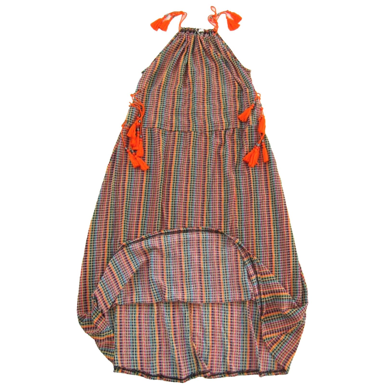 Zara NWT ZARA Maxi Dress Shirt Dress S Women Orange Stripe Fringe Strap Long Slip Sun Dress S Size S / US 4 / IT 40 - 5 Thumbnail
