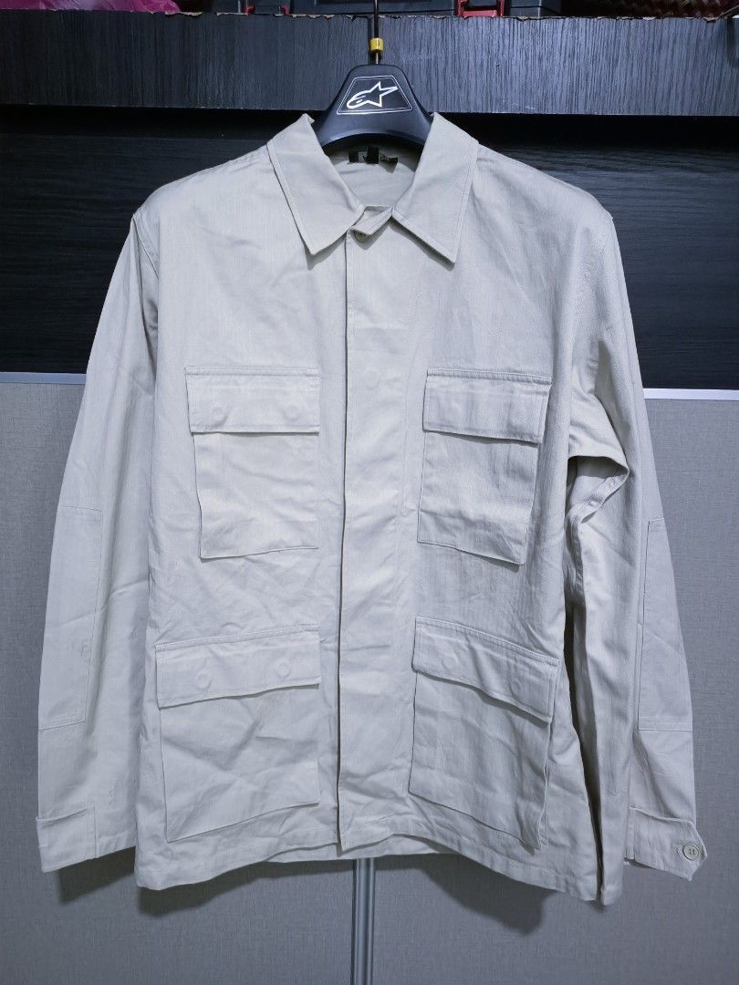 image of A P C Vintage Designer A. P. C Army Jacket Style in Beige, Men's (Size Medium)