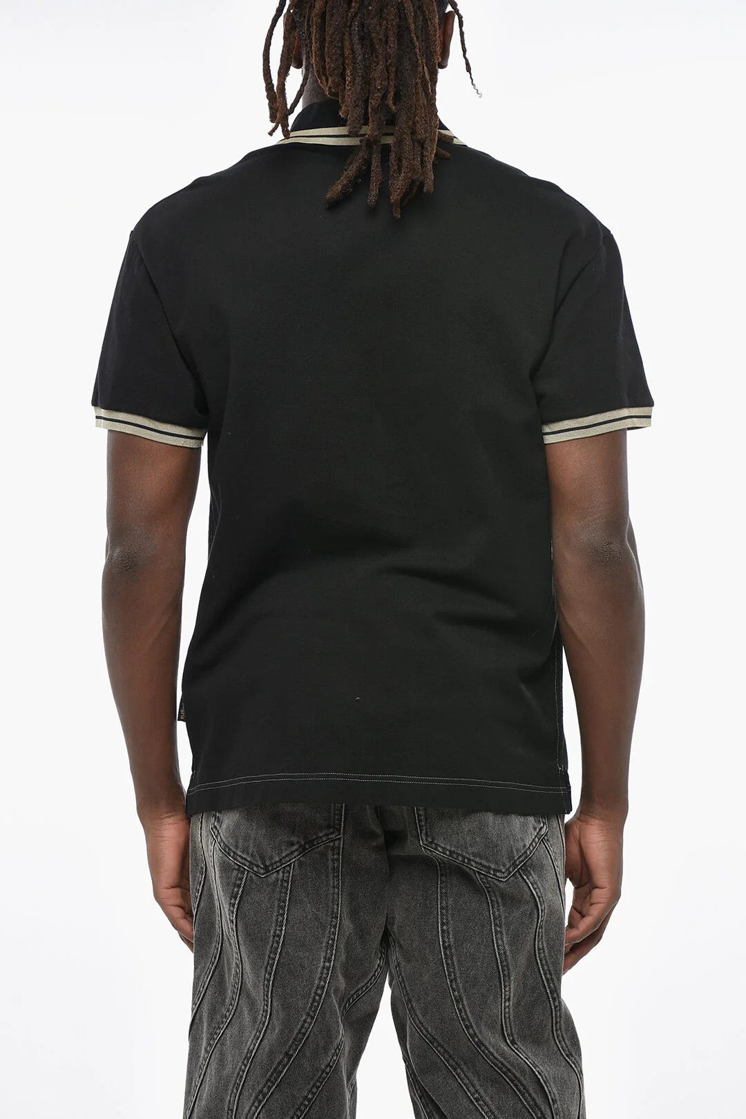 Palm Angels og1mm0226 3-Button Cotton Piqué Polo Shirt in Black Size US XL / EU 56 / 4 - 2 Thumbnail