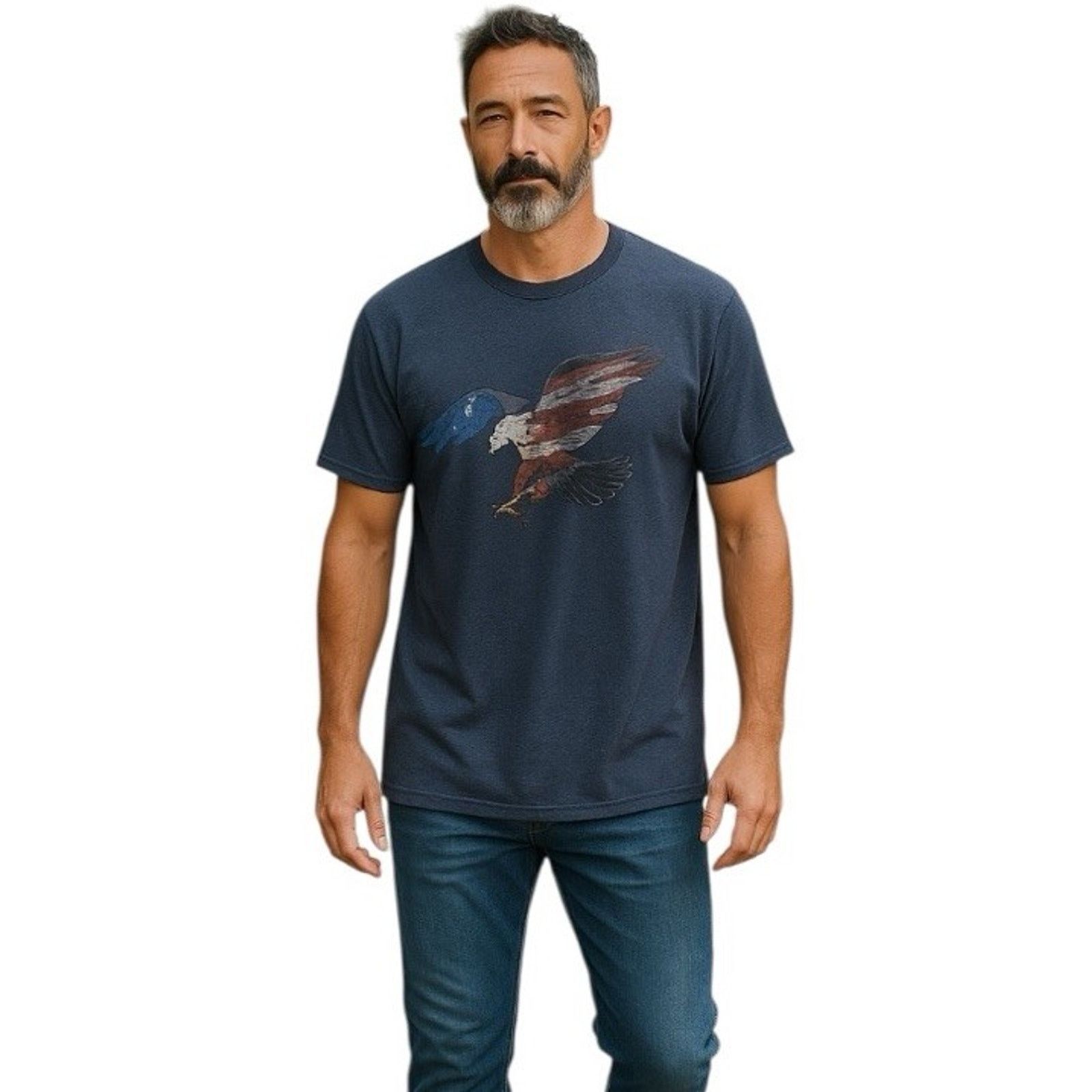 Nordstrom 4XL True Nation Mens Graphic T-Shirt Men's USA Flag Eagle Size US XXL / EU 58 / 5 - 1 Thumbnail