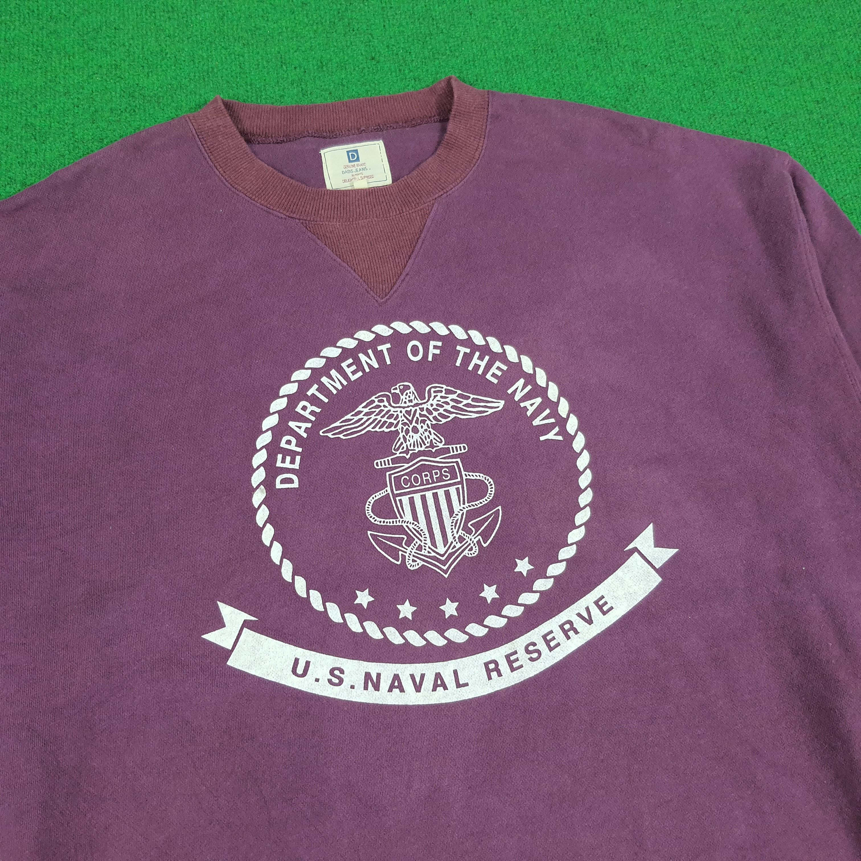 Vintage Vintage CORPS Navy Department U.S. Naval Reserve Sweatshirt Size US XXL / EU 58 / 5 - 2 Thumbnail