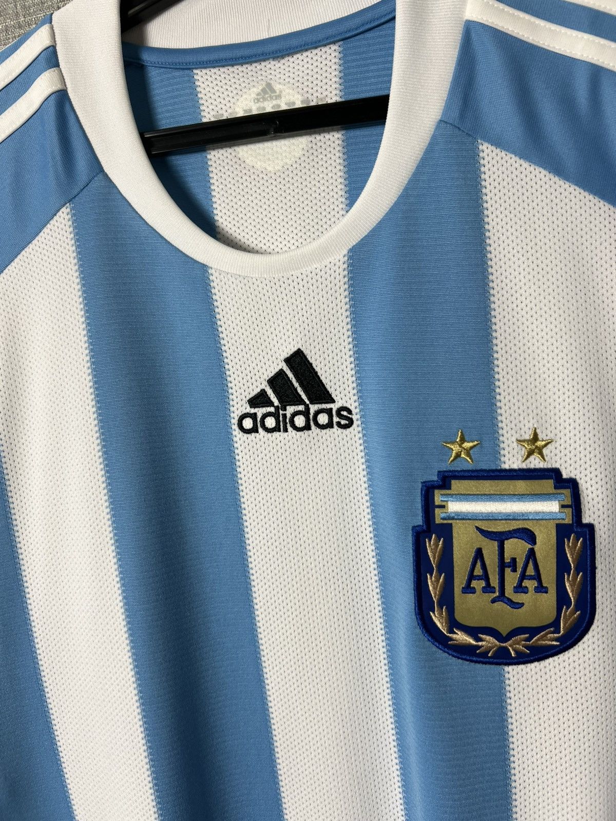 UEFA Vintage Adidas Argentina Messi #19 Home Jersey Blockcore Size US L / EU 52-54 / 3 - 6 Thumbnail