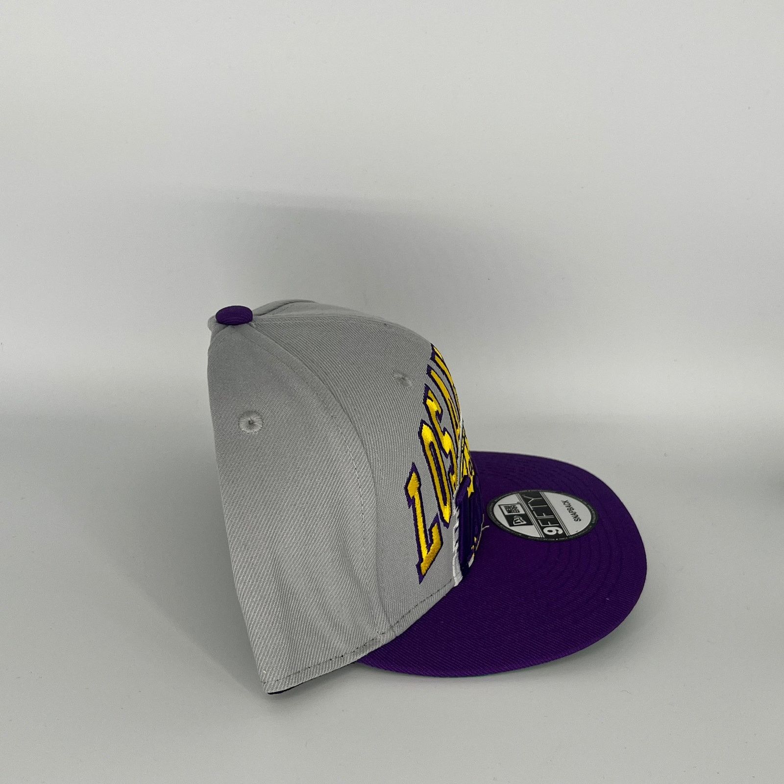 New Era Grey Purple Los Angeles Lakers New Era NBA 9Fifty Snapback Size ONE SIZE - 3 Thumbnail