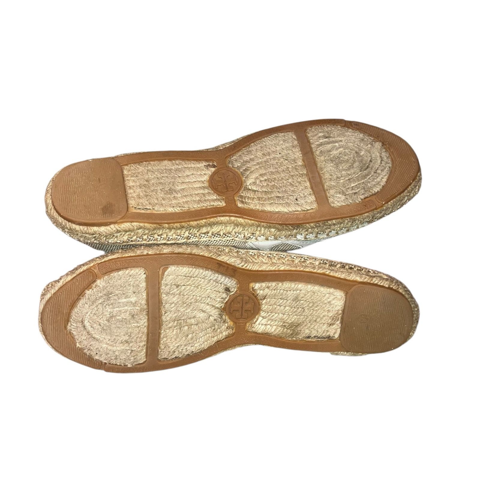 Tory Burch Tory Burch Lonnie Tan & White Logo Espadrille Flat size 9.5 Size US 9.5 / IT 39.5 - 7 Thumbnail