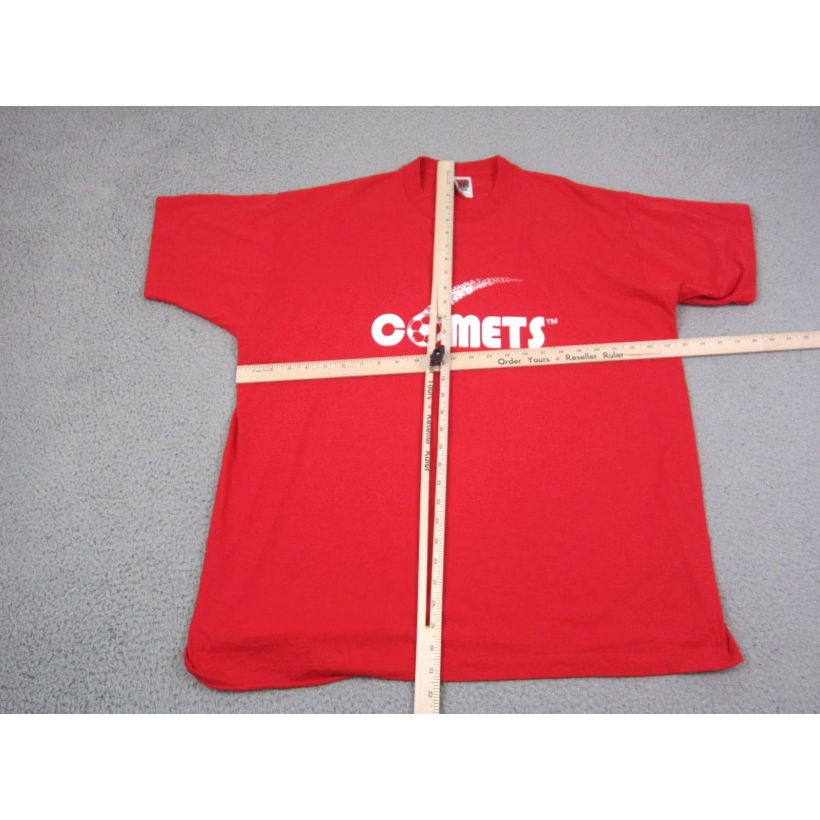Fruit Of The Loom VINTAGE Fruit of the Loom Comets Shirt Mens 2XL Red 80s 90s Retro Sports Tee Size US XXL / EU 58 / 5 - 7 Thumbnail
