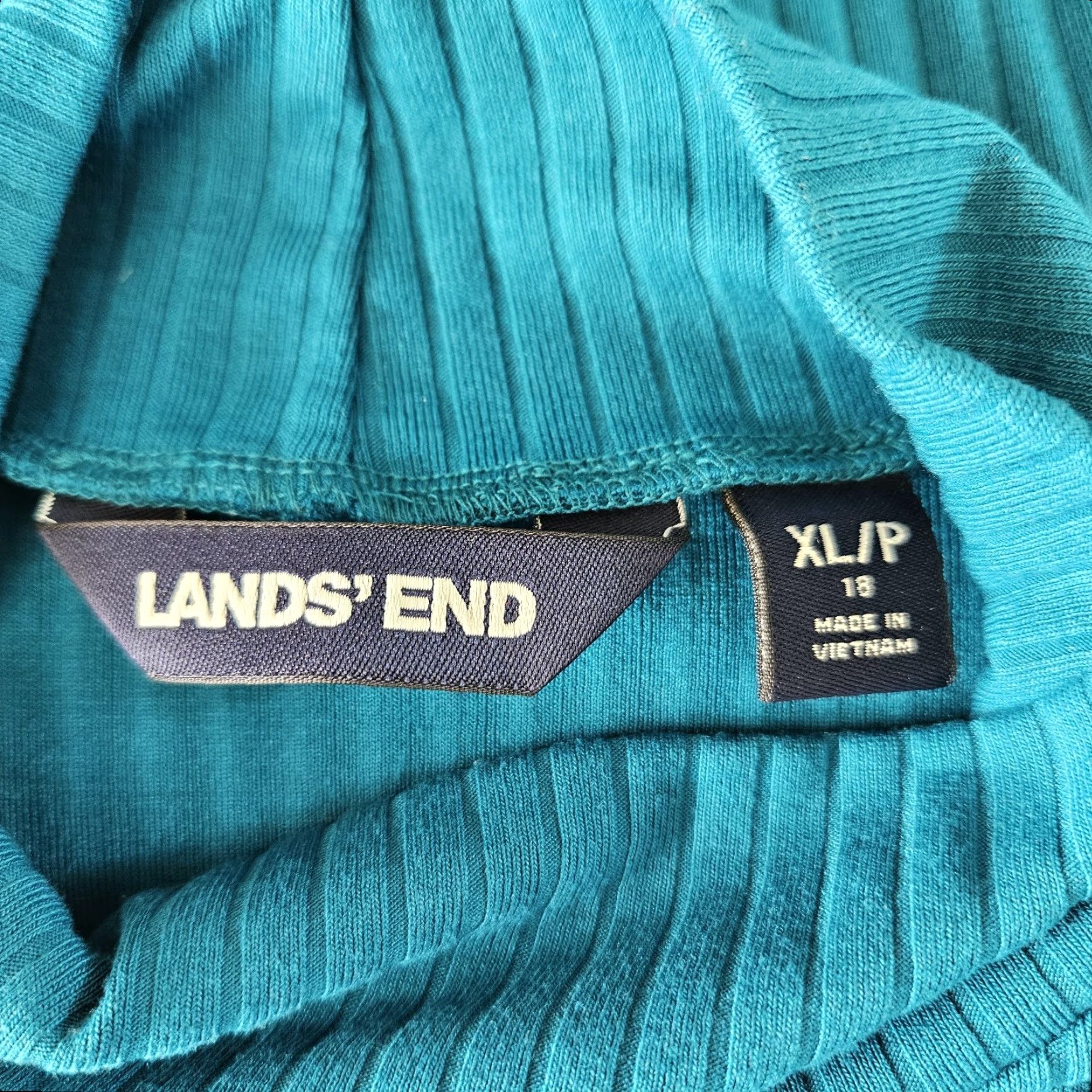 Lands' End Lands End Womens Ribbed Top XL Petite Blue Mock Neck Long Sleeve Shirt Womens XL Petite Blue Mock Neck Long Sleeve Lands' End Size XL / US 12-14 / IT 48-50 - 4 Thumbnail