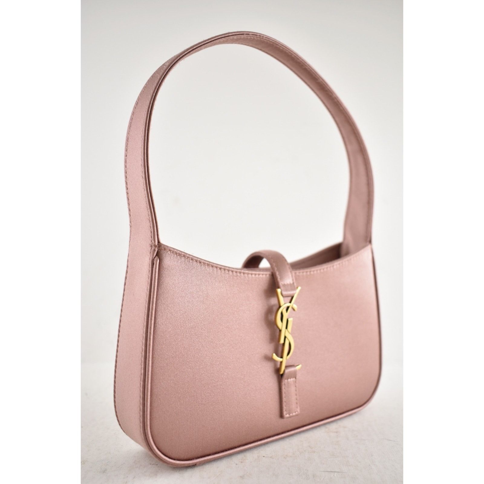 Yves Saint Laurent Saint Laurent Mini Le 5 A 7 Hobo Dragee Pink Satin Gold YSL Size ONE SIZE - 6 Thumbnail