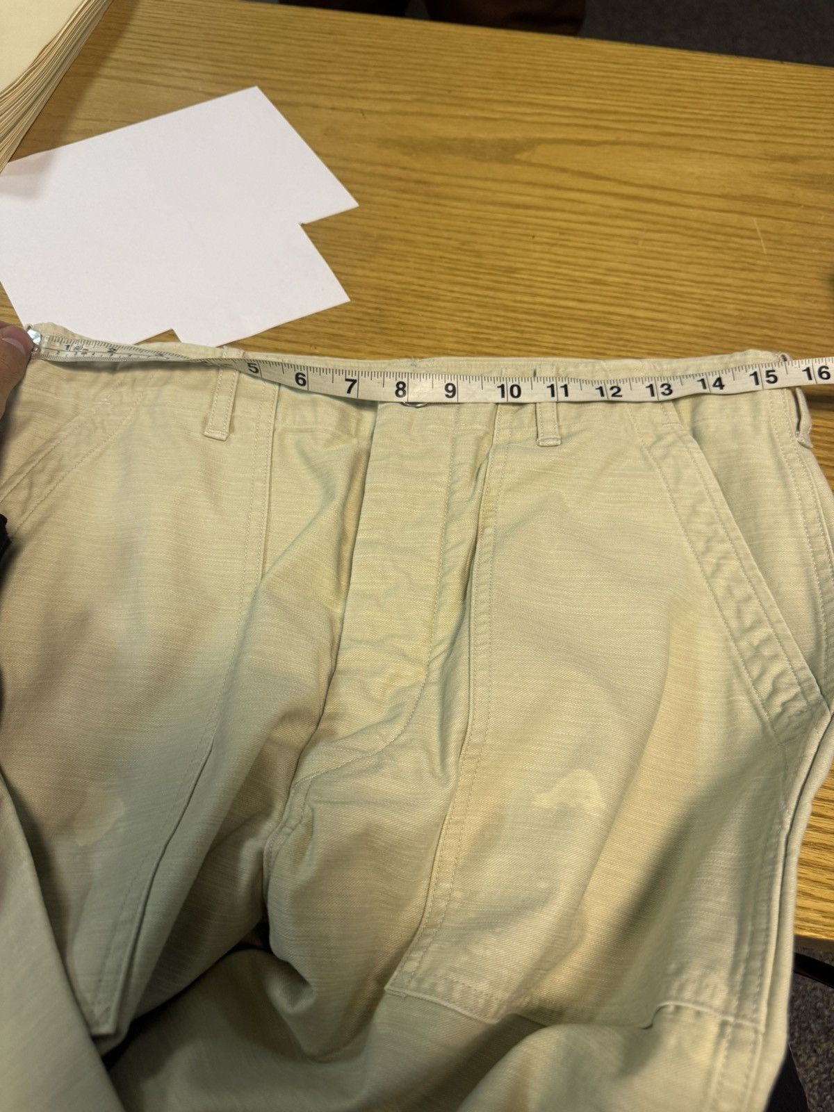 Auralee o1rshd1 Washed Baggy Satin Bleached Baker Pant in Dust Ivory Size US 36 / EU 52 - 22 Thumbnail