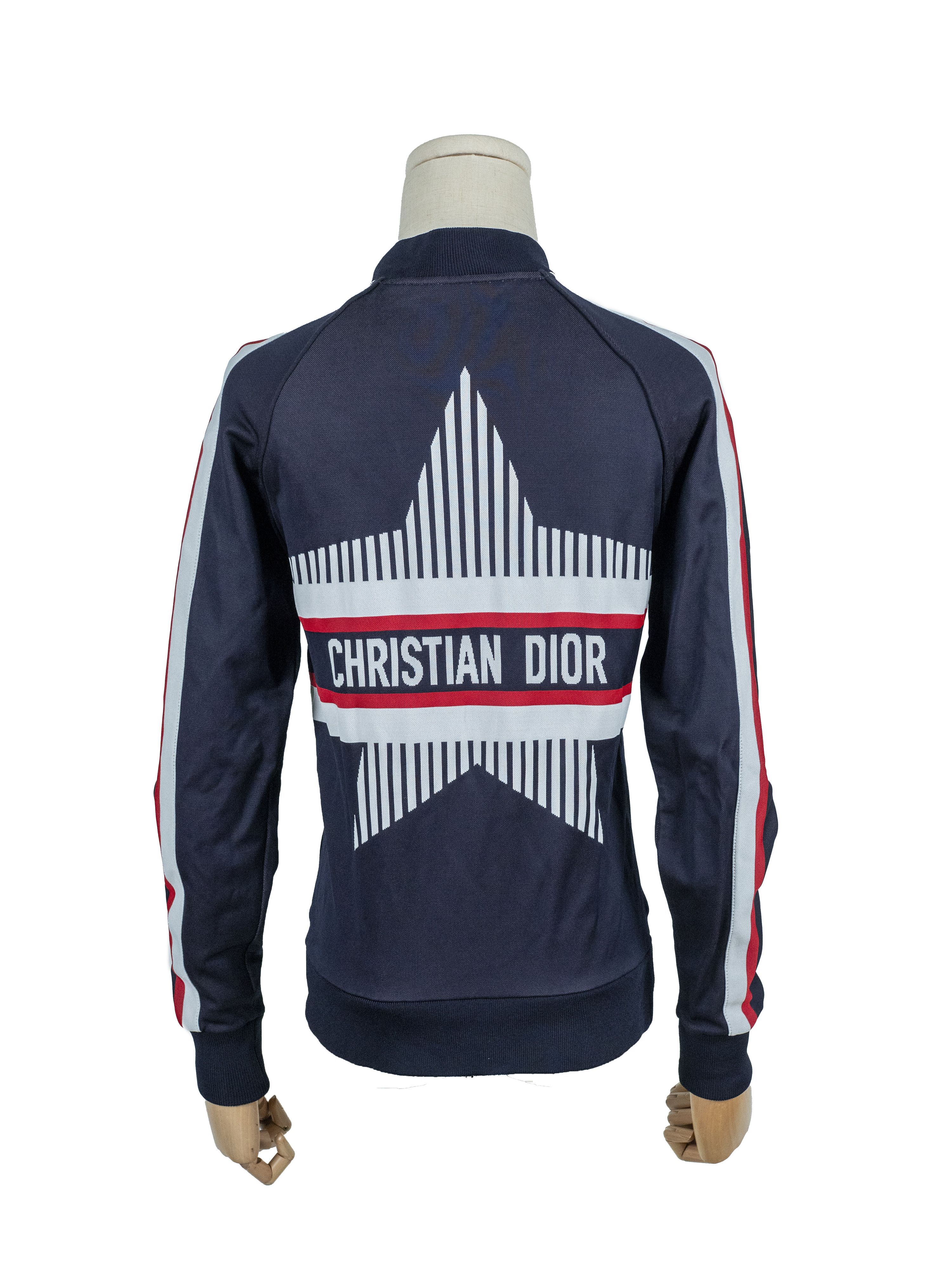 Dior Christian Dior Navy Zip Up Track Jacket With Line Star Logo Size XS / US 0-2 / IT 36-38 - 2 Thumbnail