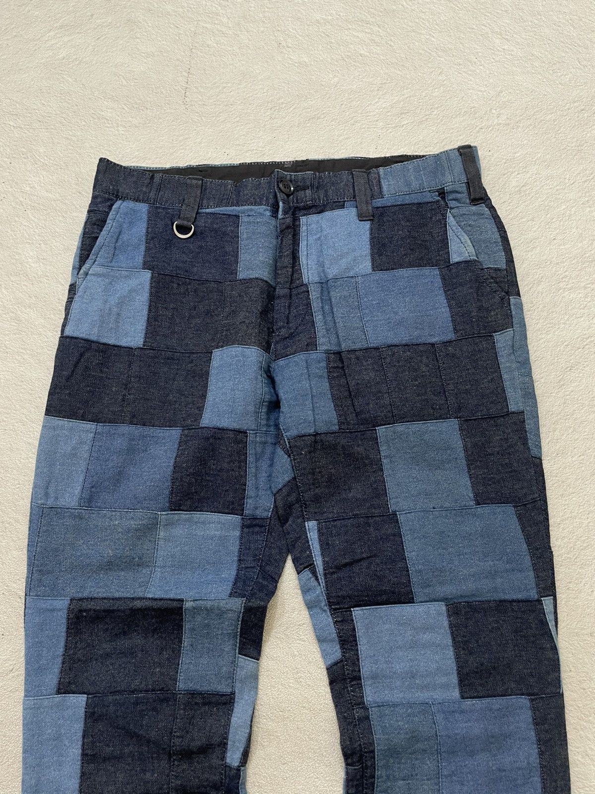 If Six Was Nine 2000s Patchwork Denim Pants Blue Mixed Panel Y2K hysteric Size US 31 - 2 Thumbnail