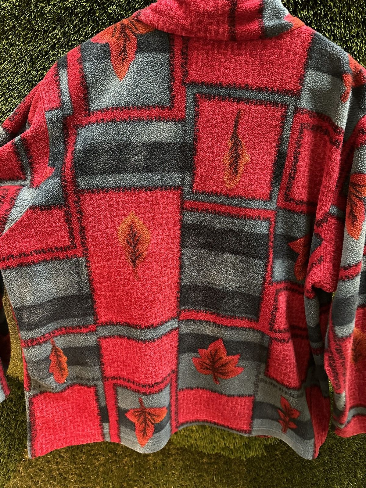 Vintage Vintage Blocking Leaves Zip-up Fleece Size XL Size US XL / EU 56 / 4 - 5 Thumbnail