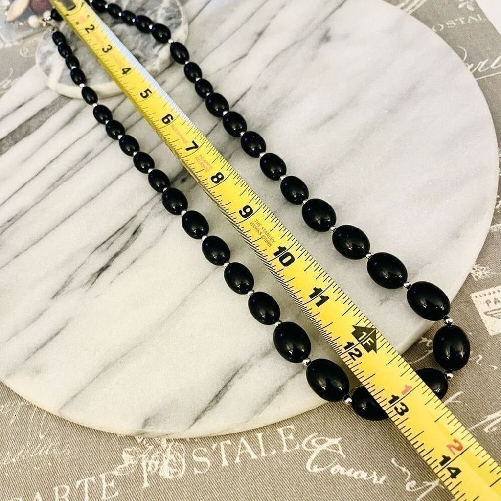 Monet Vintage Signed Monet Beaded Necklace Black Acrylic Size ONE SIZE - 5 Thumbnail