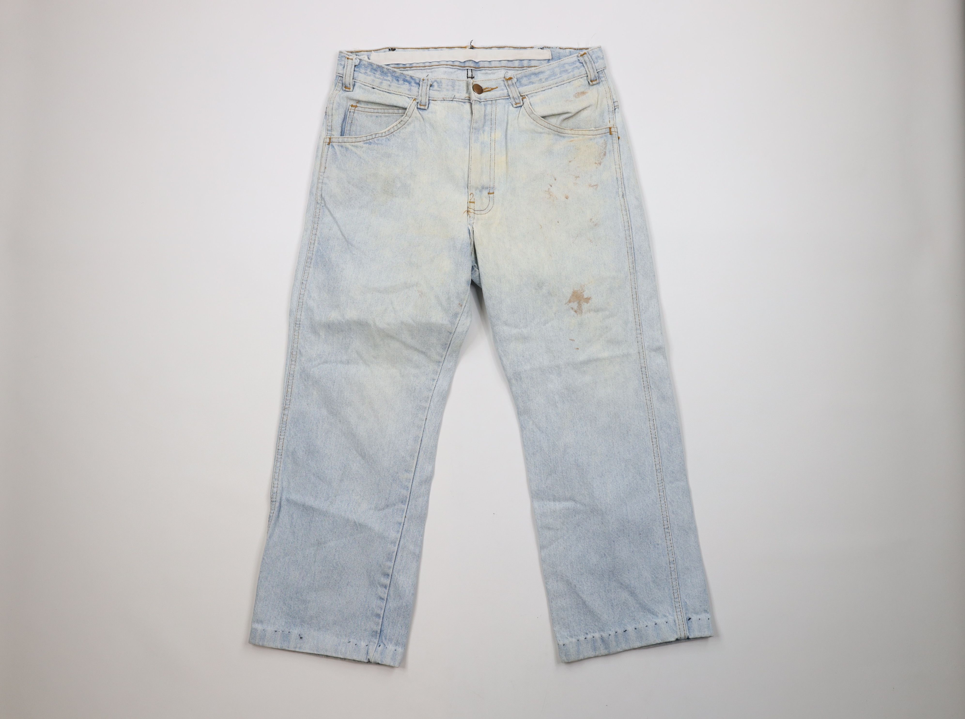 Vintage Vintage 70s Streetwear Wide Leg Flared Denim Jeans Blue USA Size US 32 / EU 48 - 1 Thumbnail