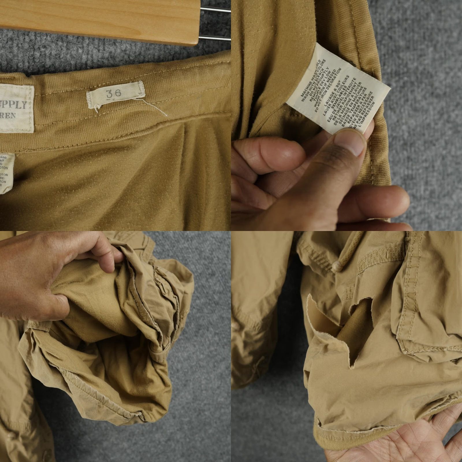 Ralph Lauren Ralph Lauren Mens Beige Cargo Shorts 36 Denim Supply Paratrooper Baggy Flaw Size US 36 / EU 52 - 8 Thumbnail