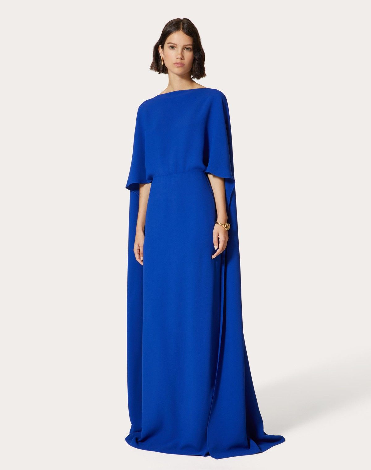 Valentino o1s1wg110525 Cady Couture Evening Dress in Blue Size M / US 6-8 / IT 42-44 - 3 Thumbnail