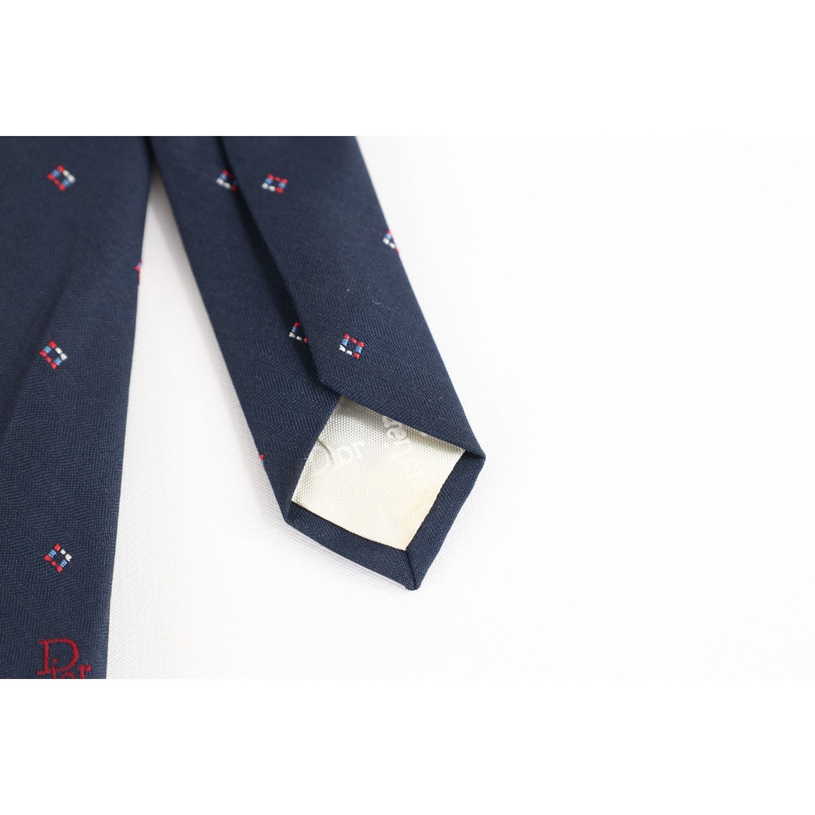 Christian Dior Monsieur Vintage 90s Christian Dior Spell Out Geometric Neck Tie Size ONE SIZE - 4 Thumbnail