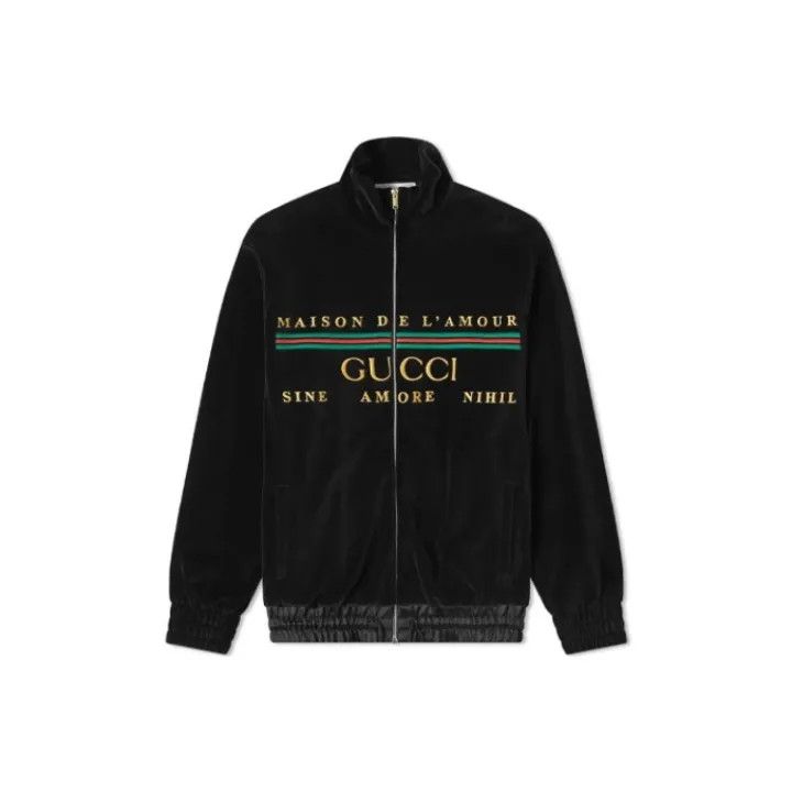 GUCCI Letter Print Zippered Casual Jacket for Men