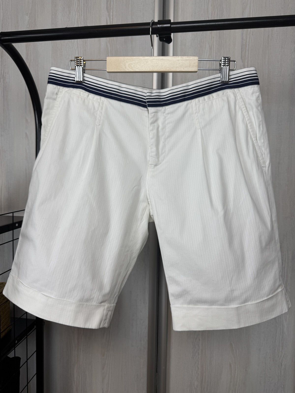 Dolce & Gabbaba white striped cotton luxury shorts size 50