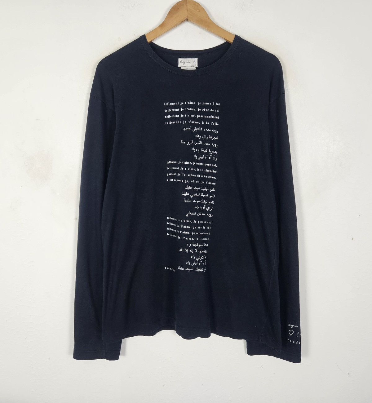 agnes b. Agnes B paris arabic french wording faudal shirt Size US XL / EU 56 / 4 - 3 Thumbnail