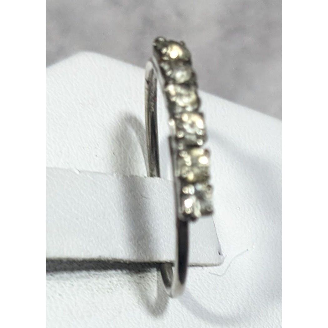 Other Simple Elegant Rhinestone Line Silver Tone Ring Size 8 1/4 Size ONE SIZE - 4 Thumbnail