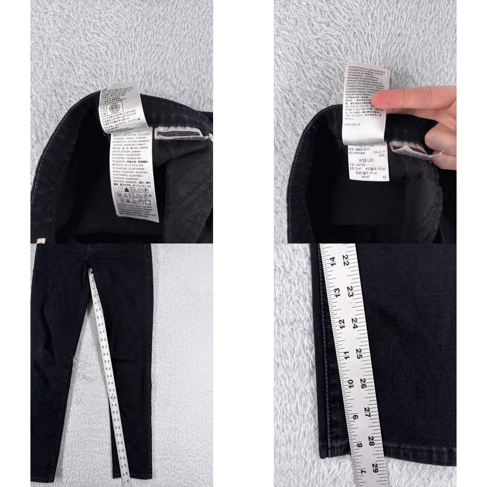 Levi's Levi's Jeans Women 28 Black Denim 700 Series Skinny High Rise 27x29 Cotton 5-Pocket Distressed Stretch Vintage: No Size 28" / US 6 / IT 42 - 8 Thumbnail