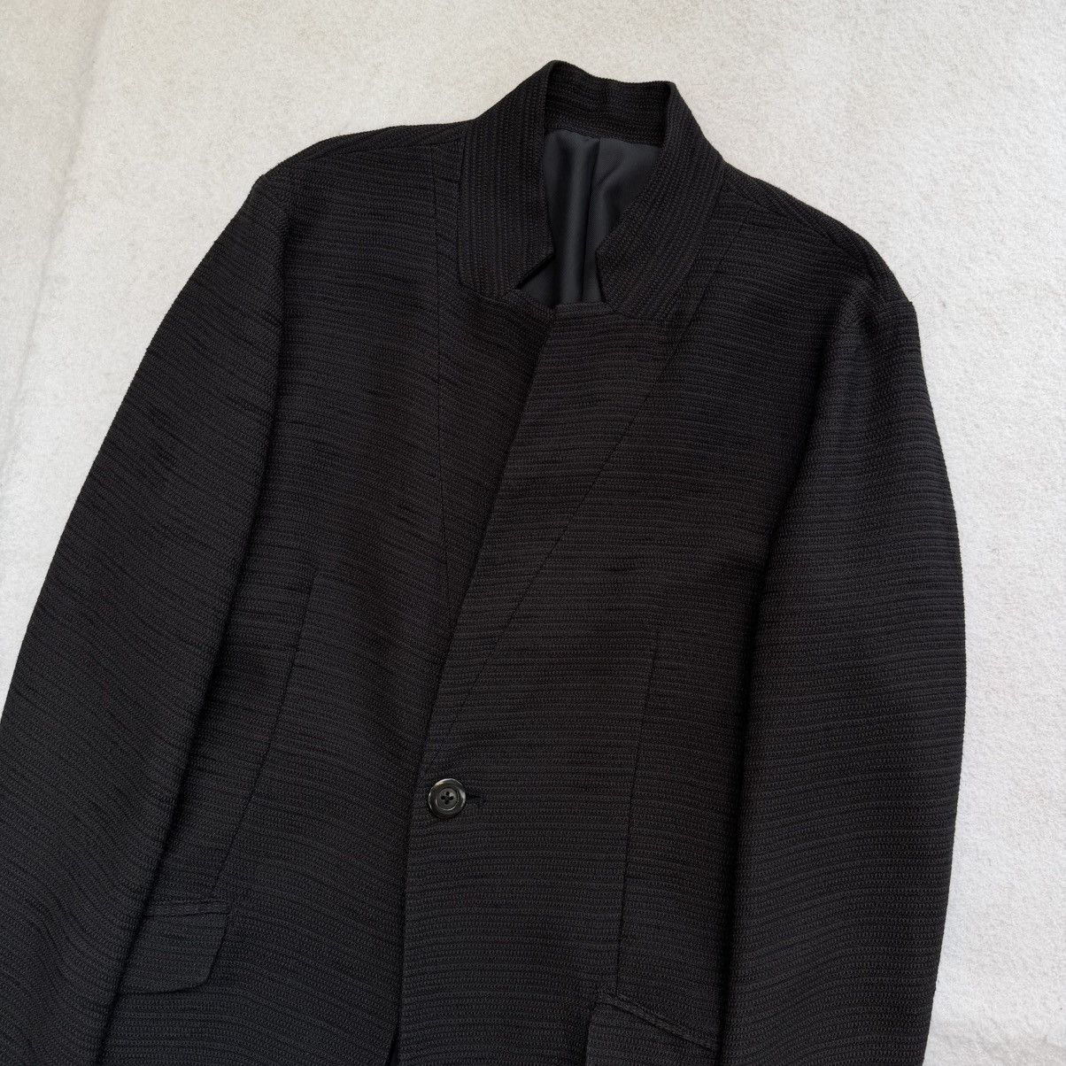 Tornado Mart 2000s Tornado Mart Structured Collarless Noir Overcoat Size US L / EU 52-54 / 3 - 2 Thumbnail