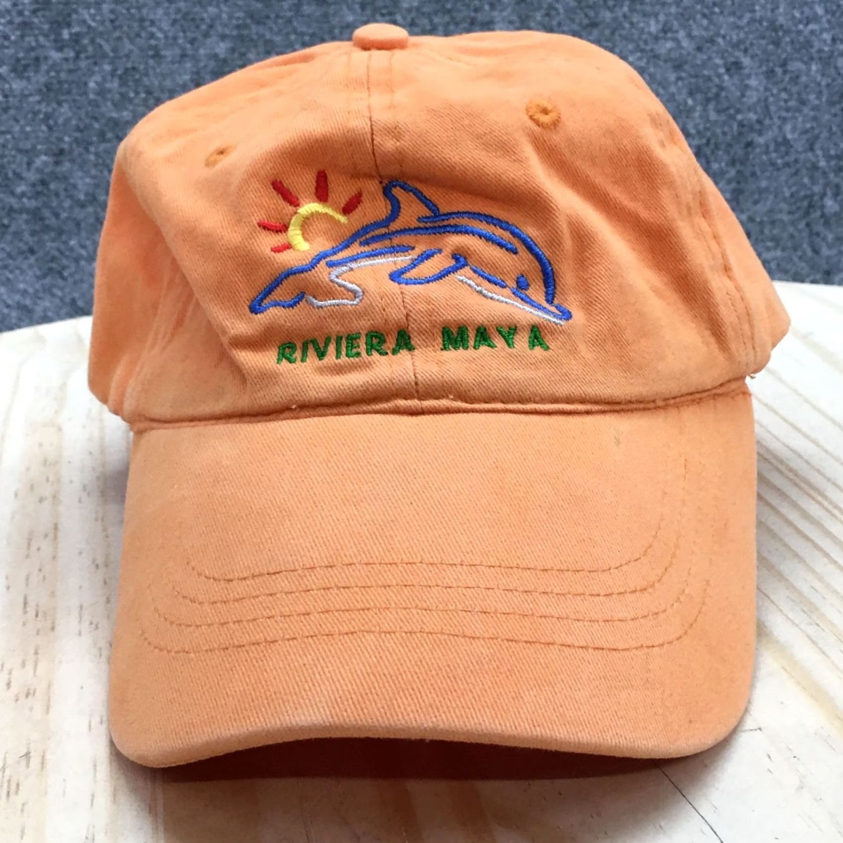 Vintage Riviera Maya Baseball Cap Orange OS Adjustable Curved Brim Embroidered Logo Mens Size ONE SIZE - 3 Thumbnail