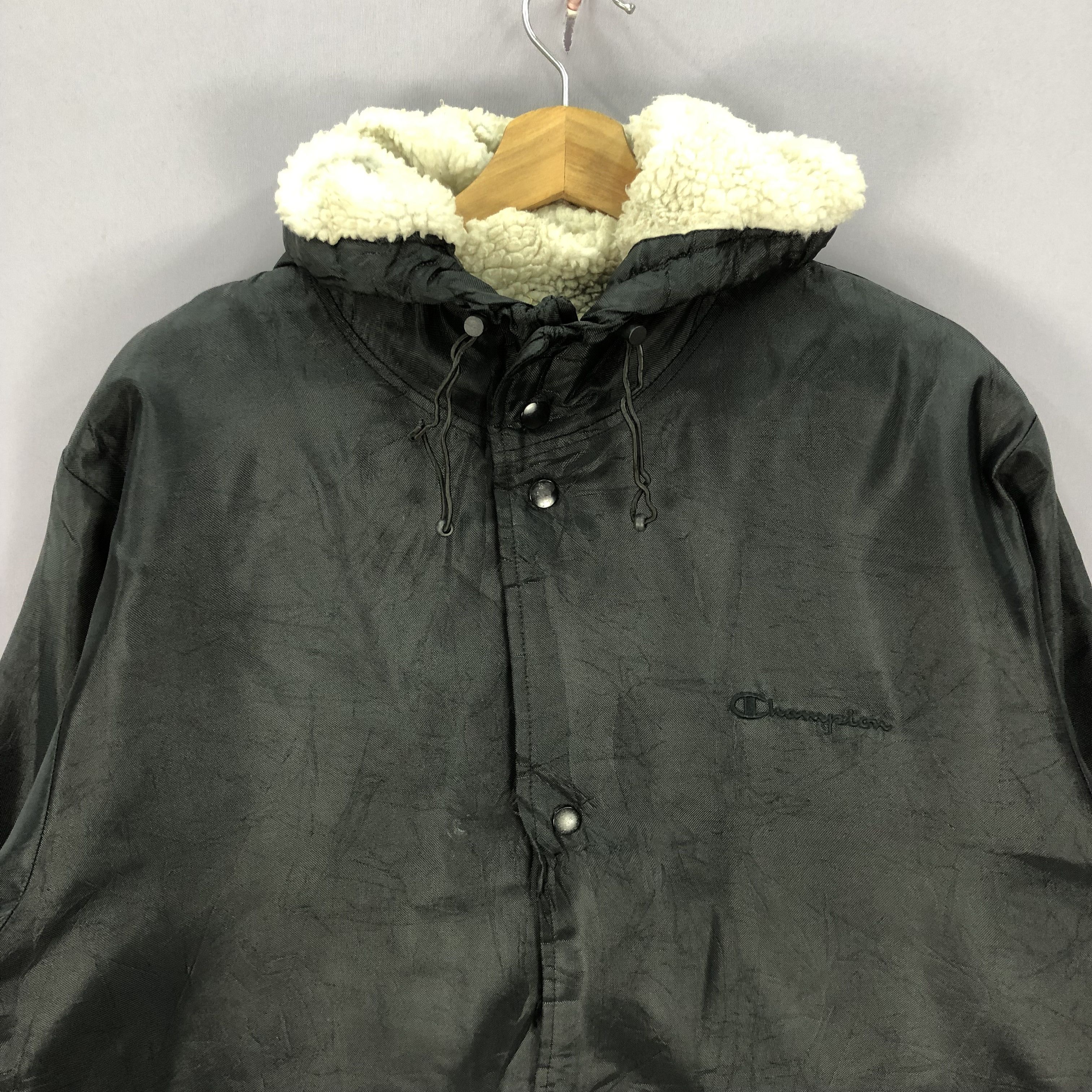 Champion Vintage Champion Windbreaker Fleece Hoodie Coach Jacket Size US L / EU 52-54 / 3 - 7 Thumbnail
