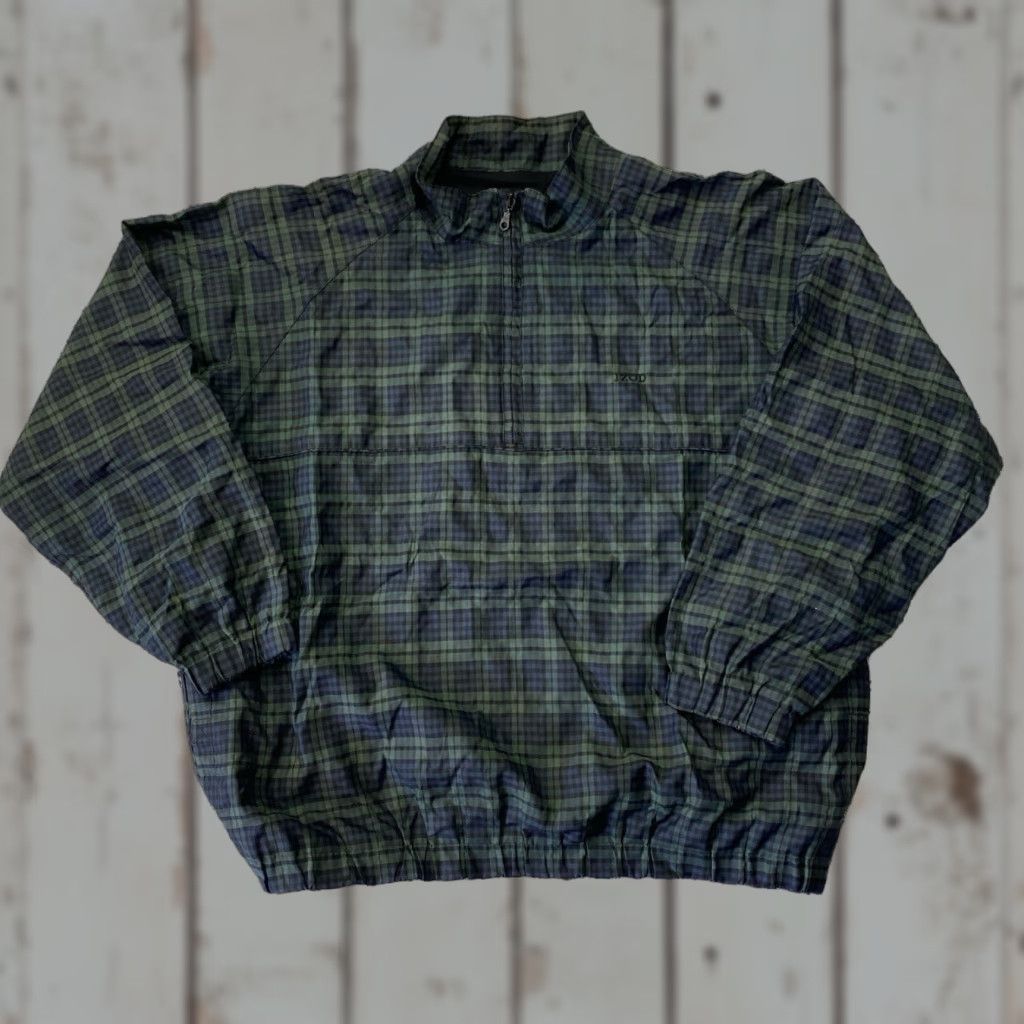 Izod VINTAGE IZOD Windbreaker Jacket XXL Green Tartan Plaid Nylon Golf 90s Size US XXL / EU 58 / 5 - 1 Thumbnail