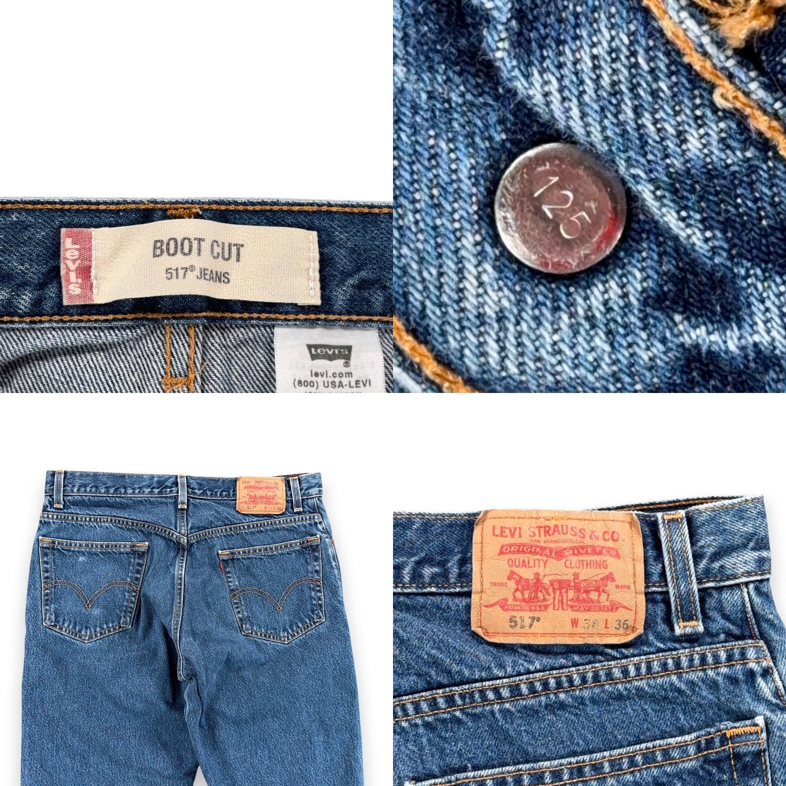 Levi's VINTAGE Levi's 517 Jeans Mens 34x36 Blue Bootcut Denim Medium Wash 5-Pocket 34x36 Tag Mens Size US 34 / EU 50 - 8 Thumbnail