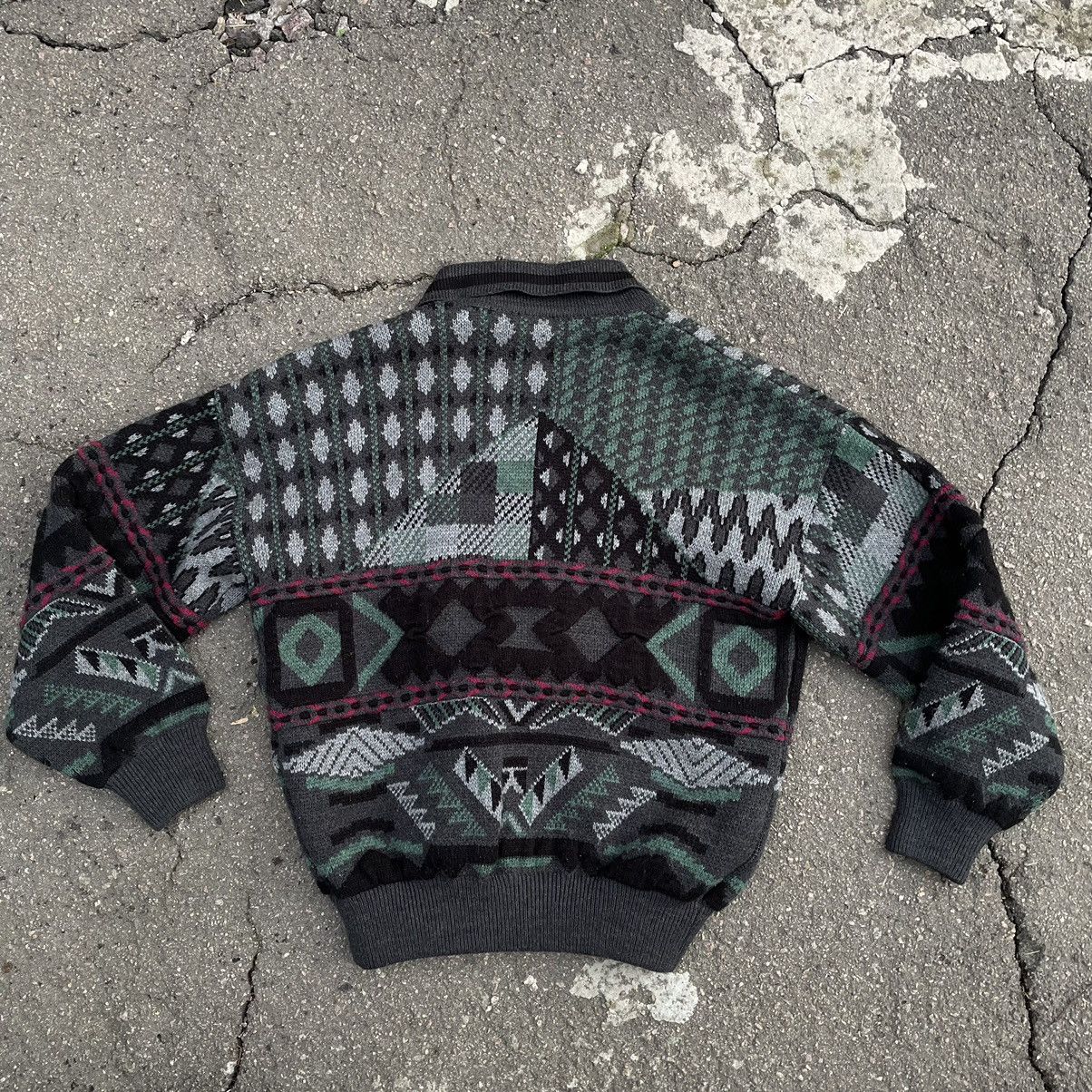 Vintage Vintage Knit Cardigan Size M Geometric Pattern Herringbone Size US M / EU 48-50 / 2 - 2 Thumbnail