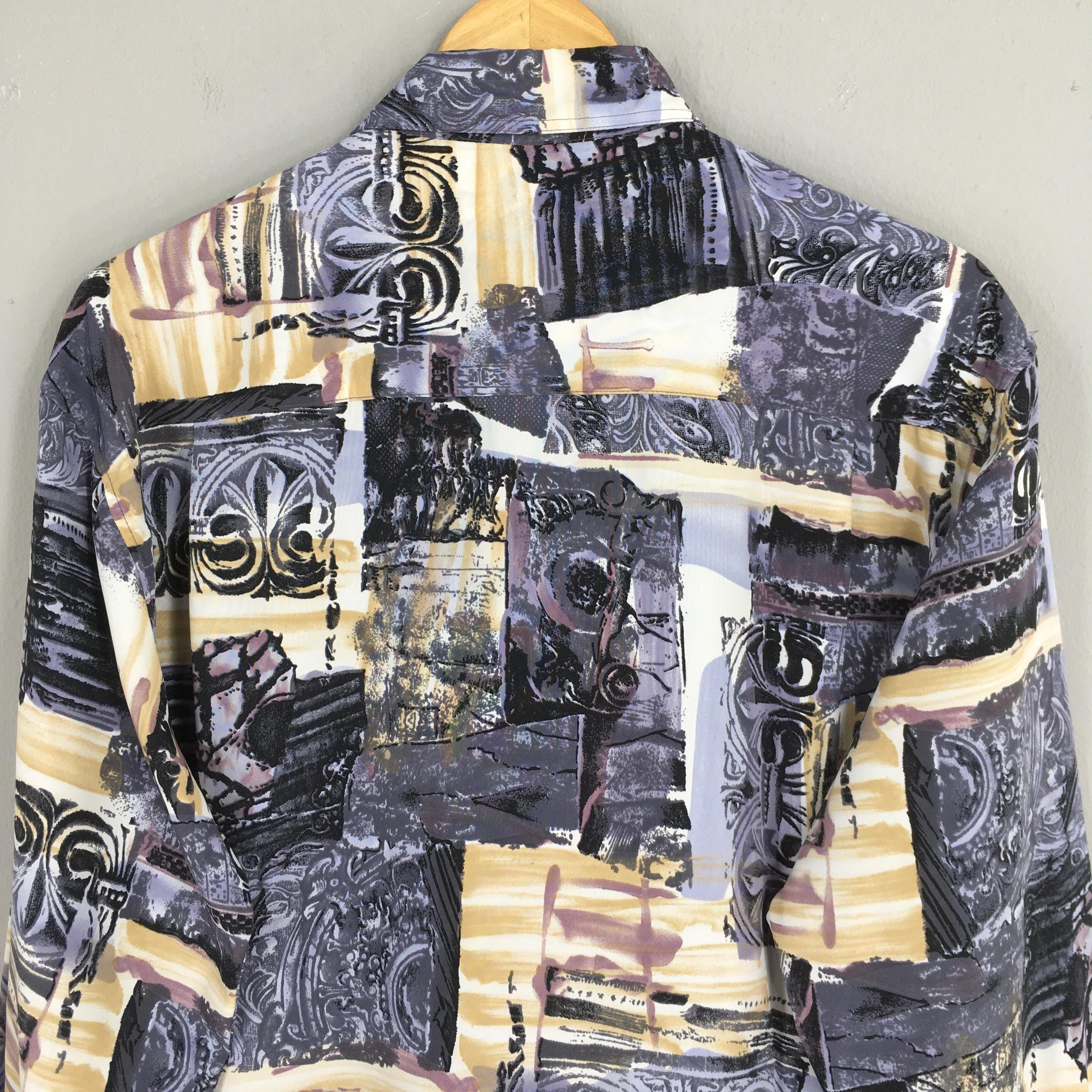Other Vintage 90's Baroque Abstract Casual Shirt Medium Size US M / EU 48-50 / 2 - 8 Thumbnail