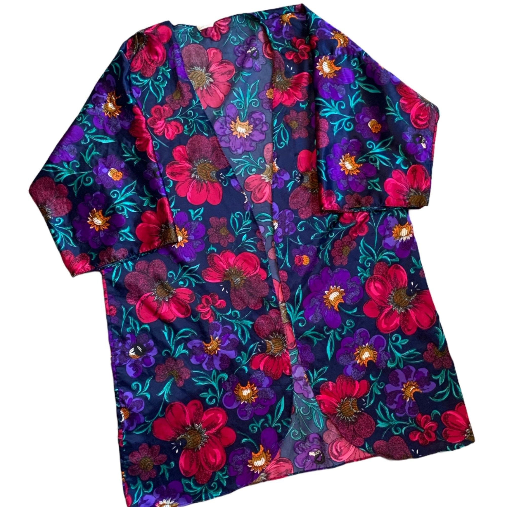 Vintage Vintage California Miss Vibrant Floral Lingerie Loungewear R Size ONE SIZE - 1 Thumbnail