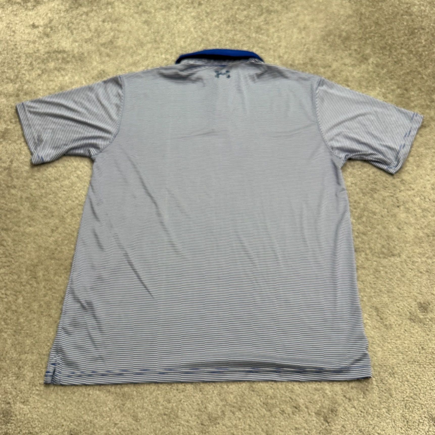 Under Armour Under Armour Shirt Polo The Performance Mens XL Blue Striped Loose Fit Golf Prep Size US XL / EU 56 / 4 - 2 Thumbnail