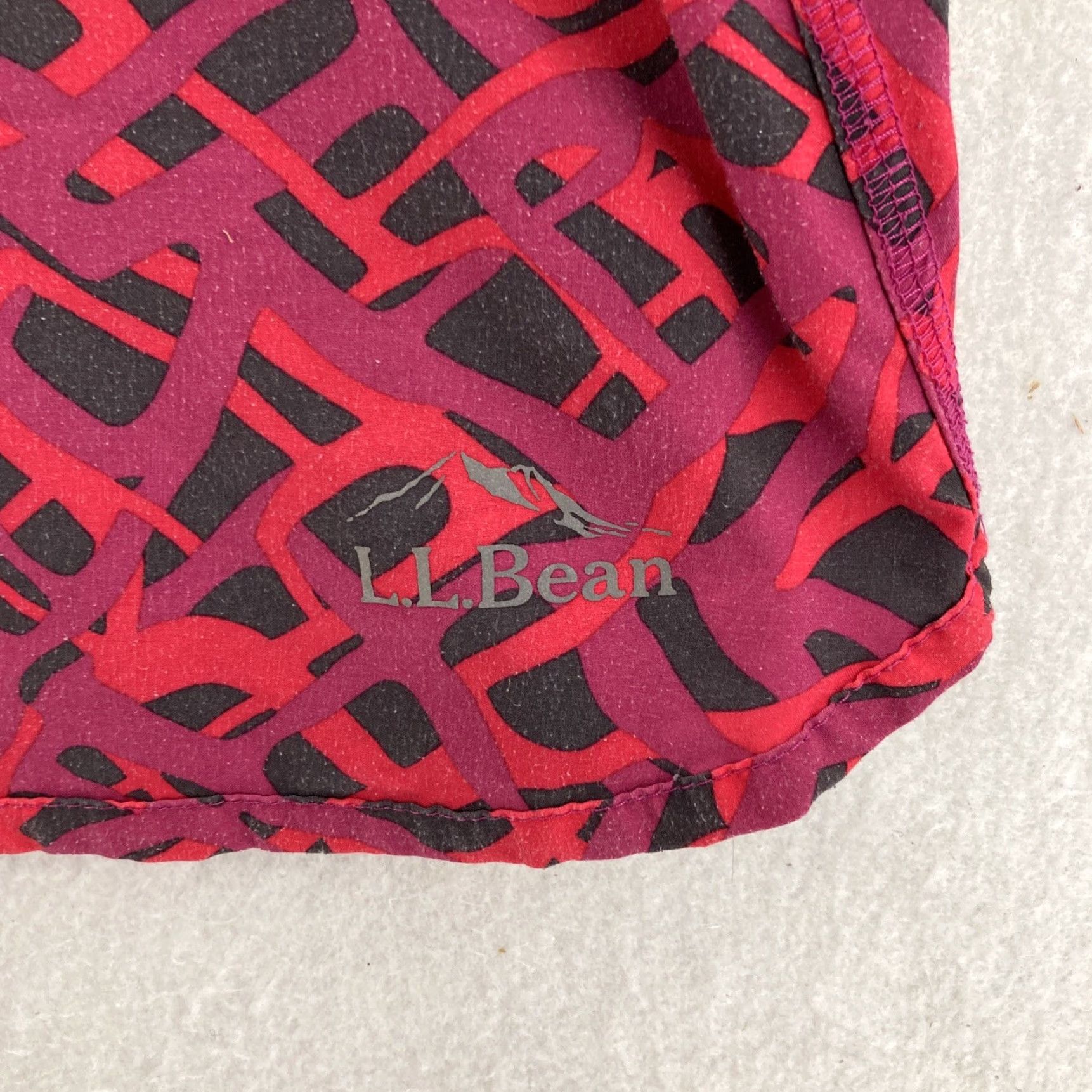 Vintage L.L. Bean Skirt Womens Medium Floral Red Cotton Linen Lightweight Pockets Mini Short Vintage: No Size 32" / US 10 / IT 46 - 6 Thumbnail