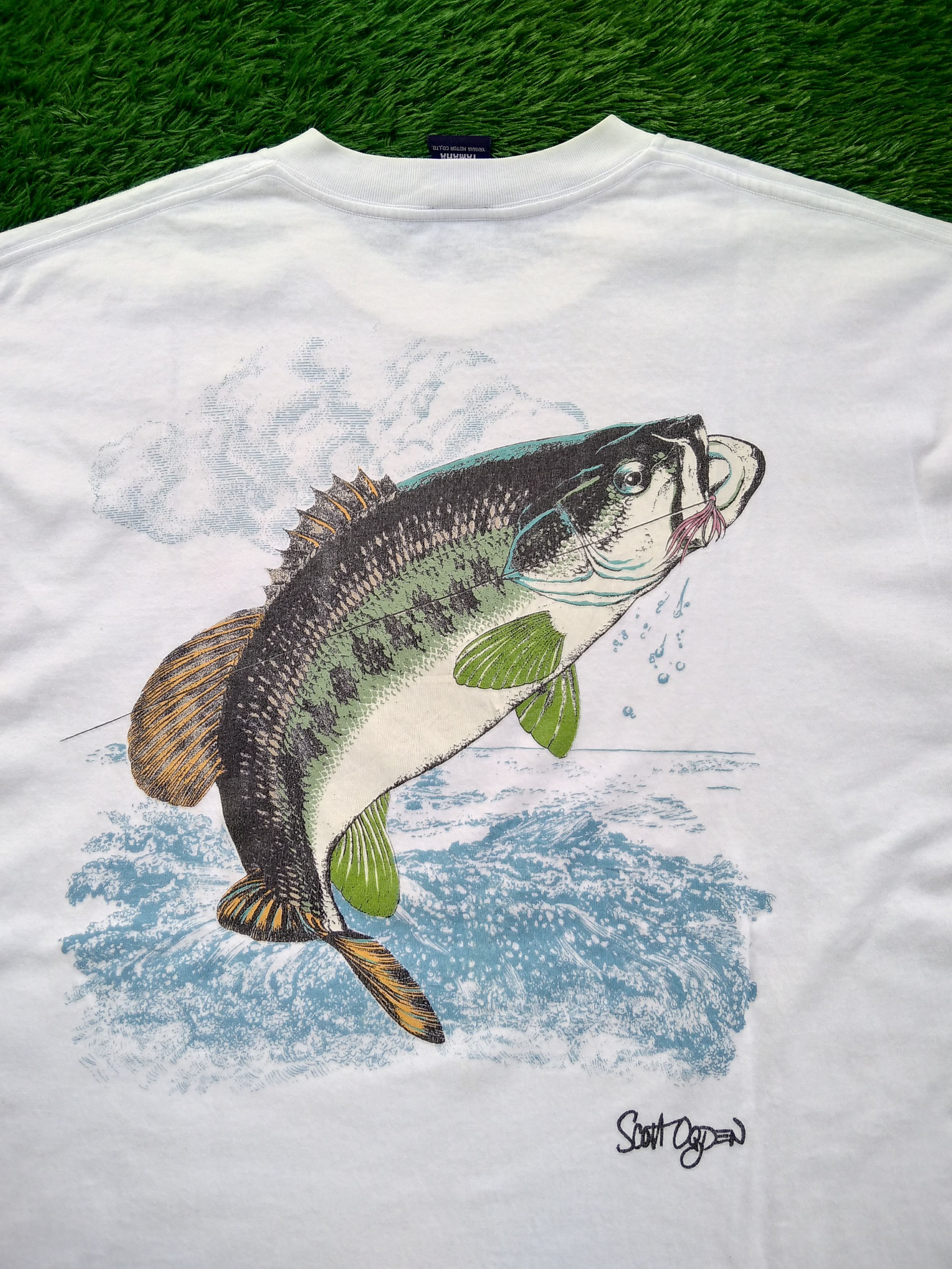 Vintage × Yamaha VTG 90s Distressed Yamaha Bass Fishing T shirt Size US L / EU 52-54 / 3 - 5 Thumbnail
