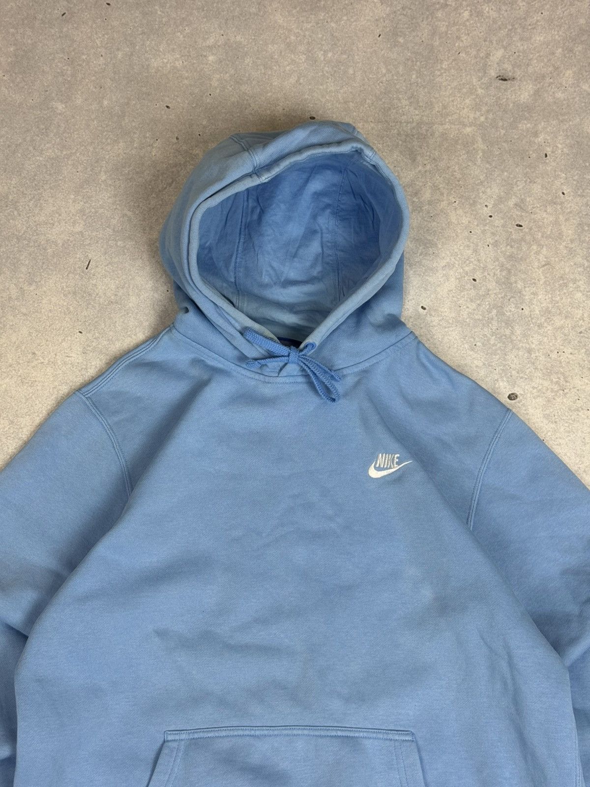 Nike Vintage Nike Small Swoosh Baby Blue Hoodie Y2K Size US M / EU 48-50 / 2 - 2 Thumbnail
