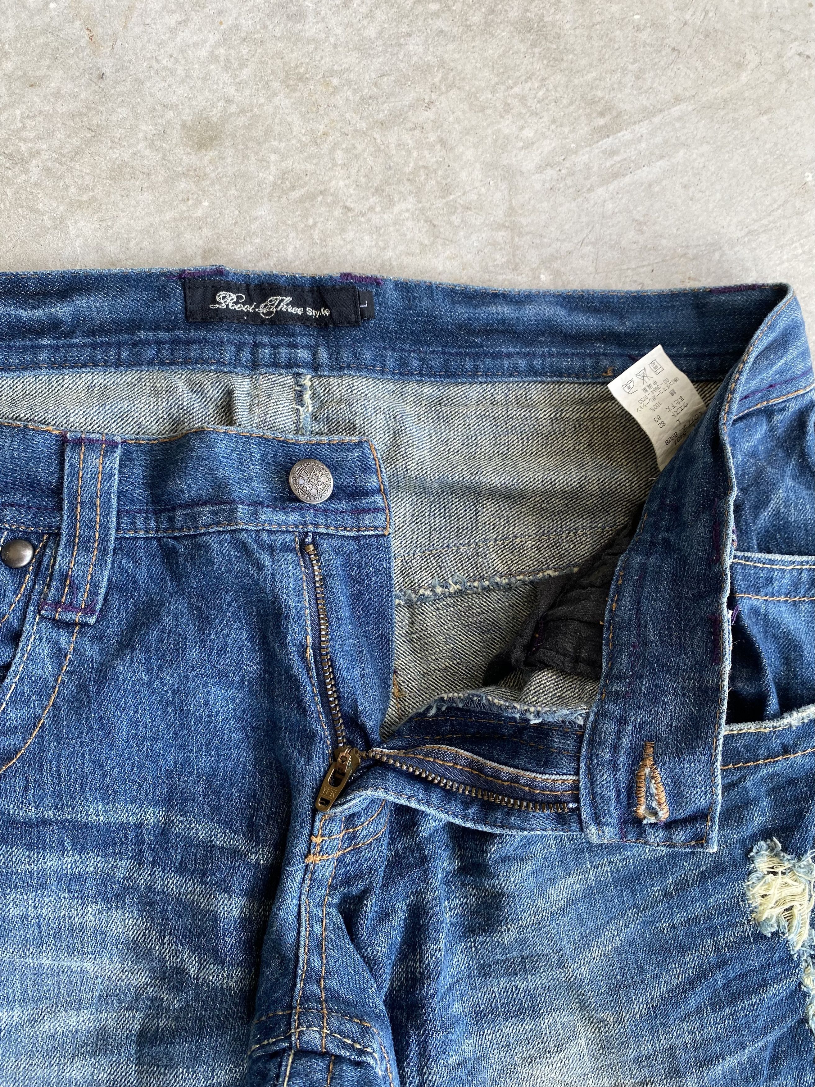 If Six Was Nine Root Three Flare Distressed Ripped Bootcut Jeans Size US 32 / EU 48 - 11 Thumbnail