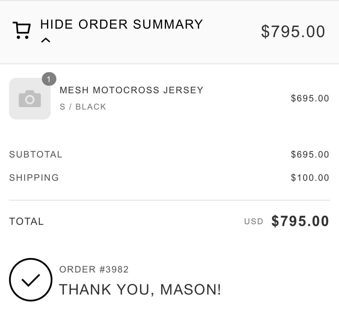 Designer Fear of God 5th Collection Black Mesh Motocross Jersey Size US S / EU 44-46 / 1 - 8 Thumbnail