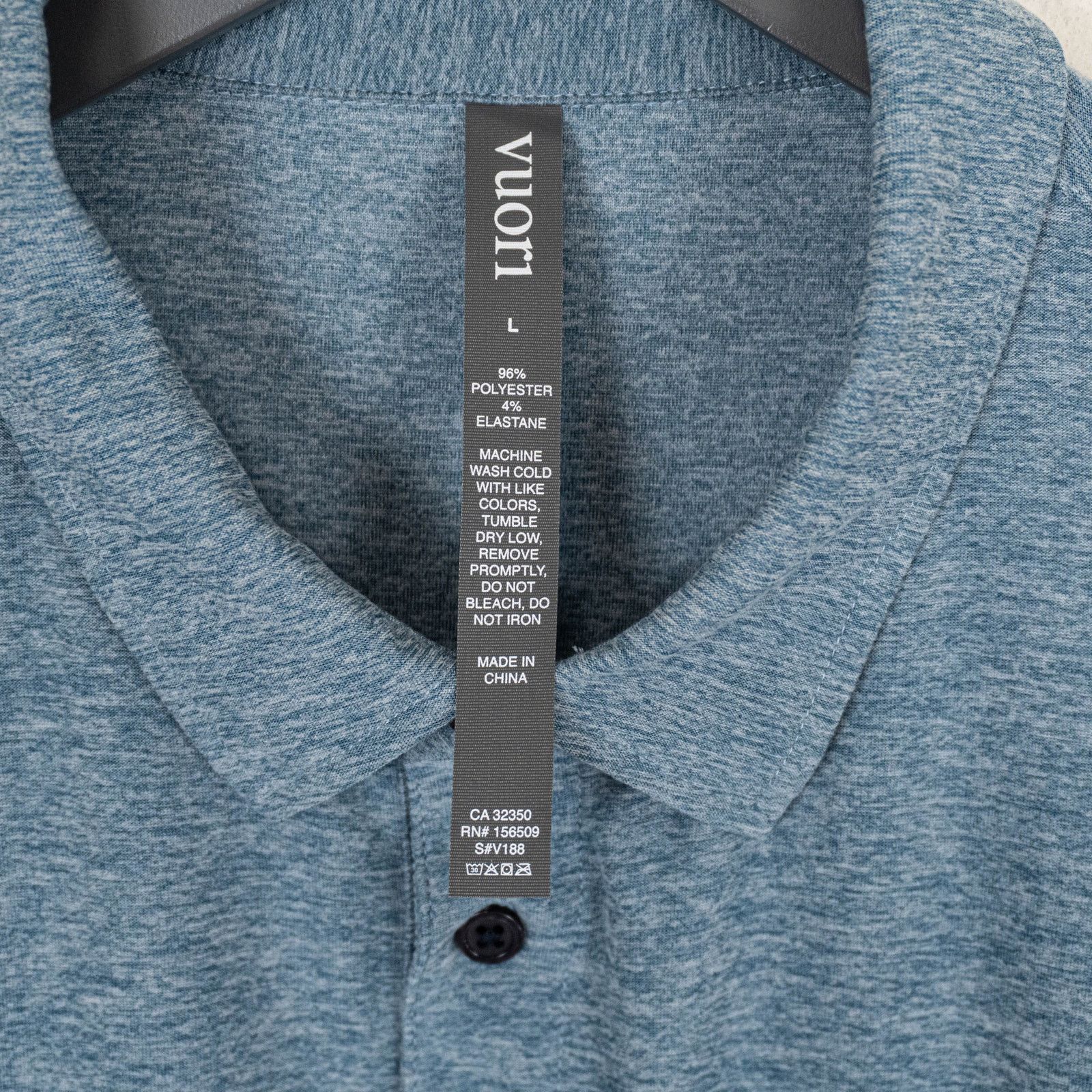 Vuori Vuori Men's Strato Tech Polo Shirt Light Heather Blue L Size US L / EU 52-54 / 3 - 5 Thumbnail