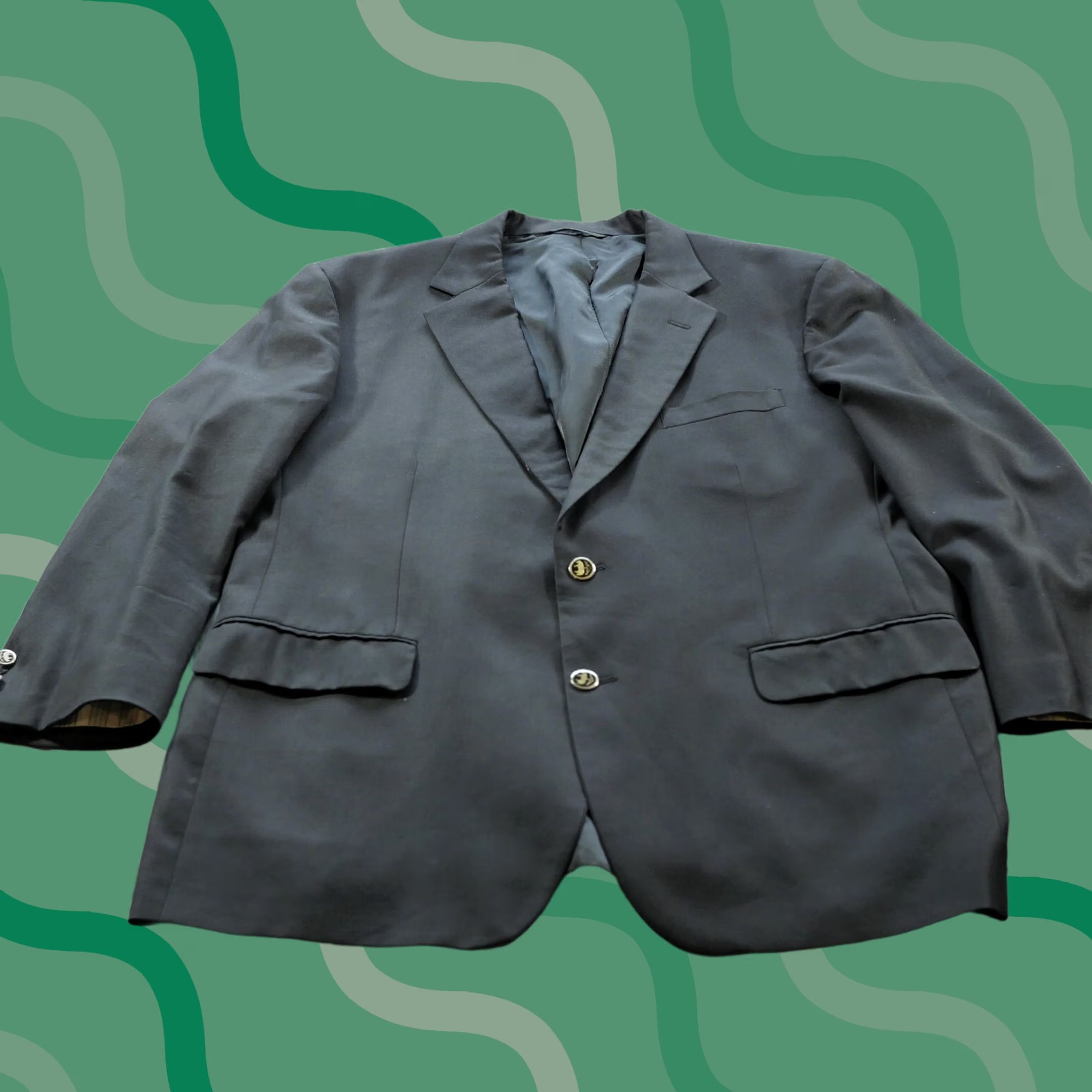 Brooks Brothers Brooks Brothers Blazer Mens 45 R Loro Piana Wool Super 120s Gold Buttons Blue Flaw Size 48R - 1 Thumbnail