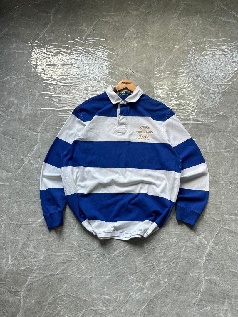 Polo Ralph Lauren VINTAGE POLO RALPH LAUREN STRIPE RUGBY SHIRT Size US L / EU 52-54 / 3 - 1 Thumbnail