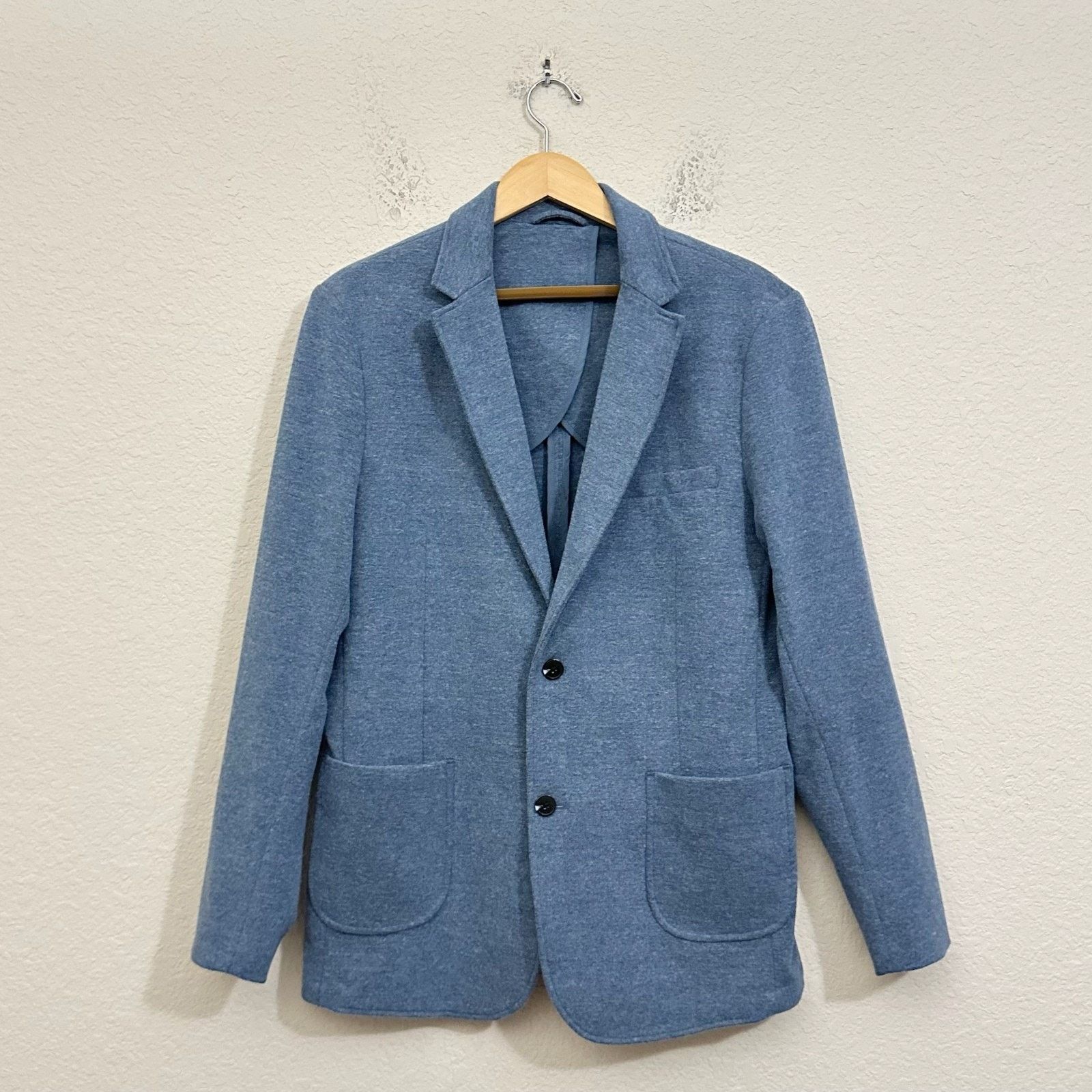 Artefact ARTEFACT Blazer Jacket Heather Blue Knit Stretch Sport Coat Size 52R - 1 Thumbnail
