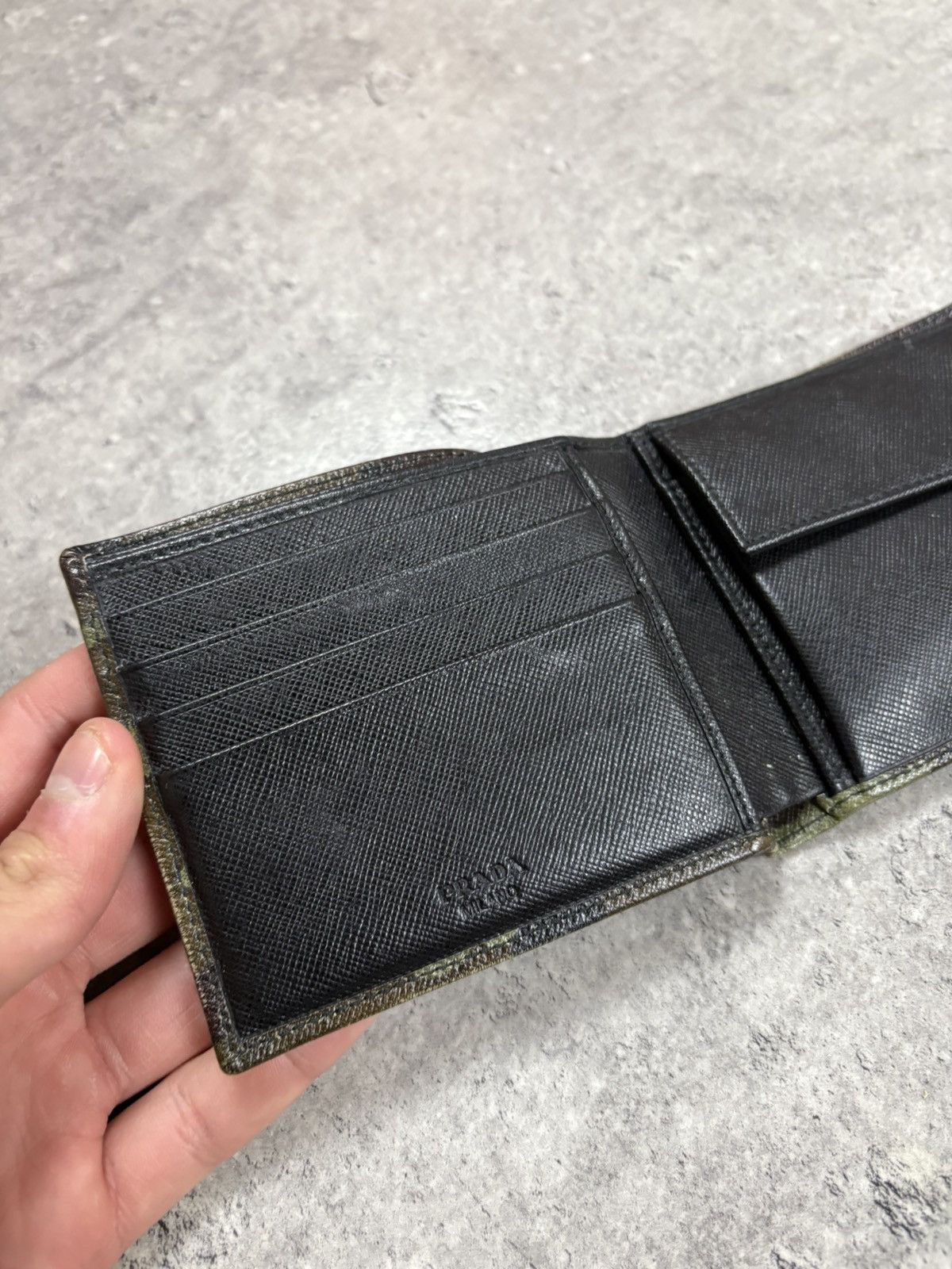 Prada PRADA Leather Camo Bifold Wallet Size ONE SIZE - 6 Thumbnail