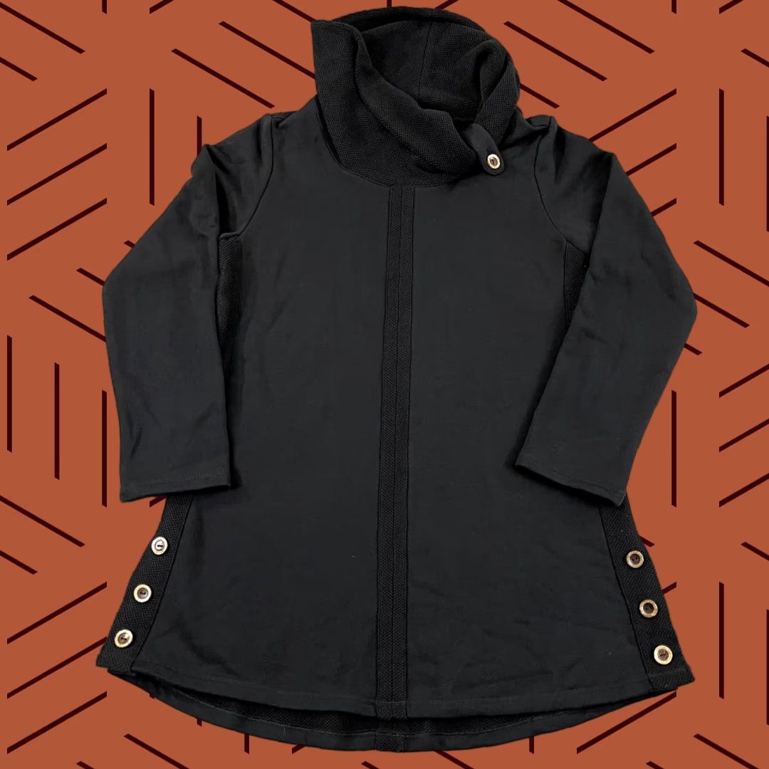 Habitat HABITAT Shirt Womens XS Black Oversized Button Detail Cowl Neck Clothes to Live Size XS / US 0-2 / IT 36-38 - 1 Thumbnail