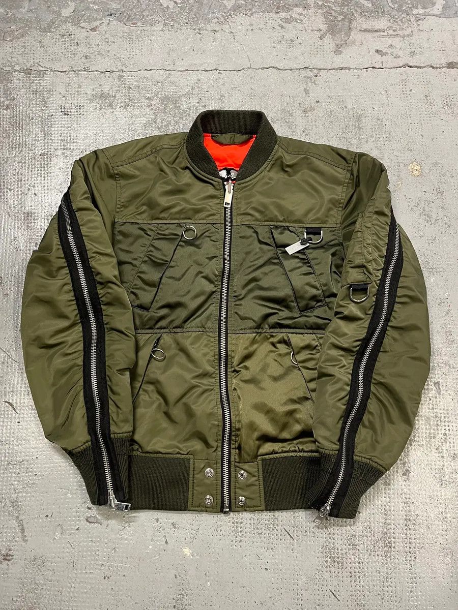 Diesel Diesel Olive Multi-Pocket Back Zip Olive Cargo Bomber Jacket Size US M / EU 48-50 / 2 - 1 Thumbnail