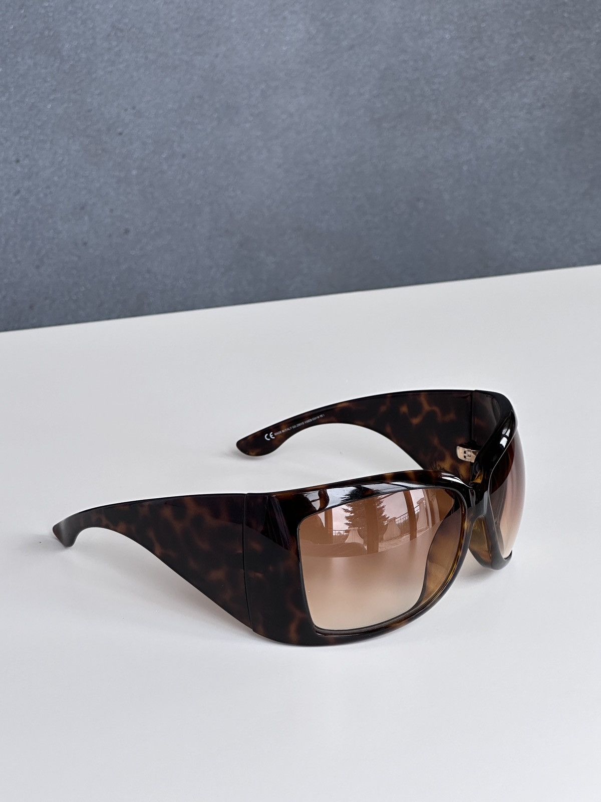 Gucci GUCCI Shield Mask Oversized Sunglasses Leopard GG 2961/S Y2K Size ONE SIZE - 5 Thumbnail