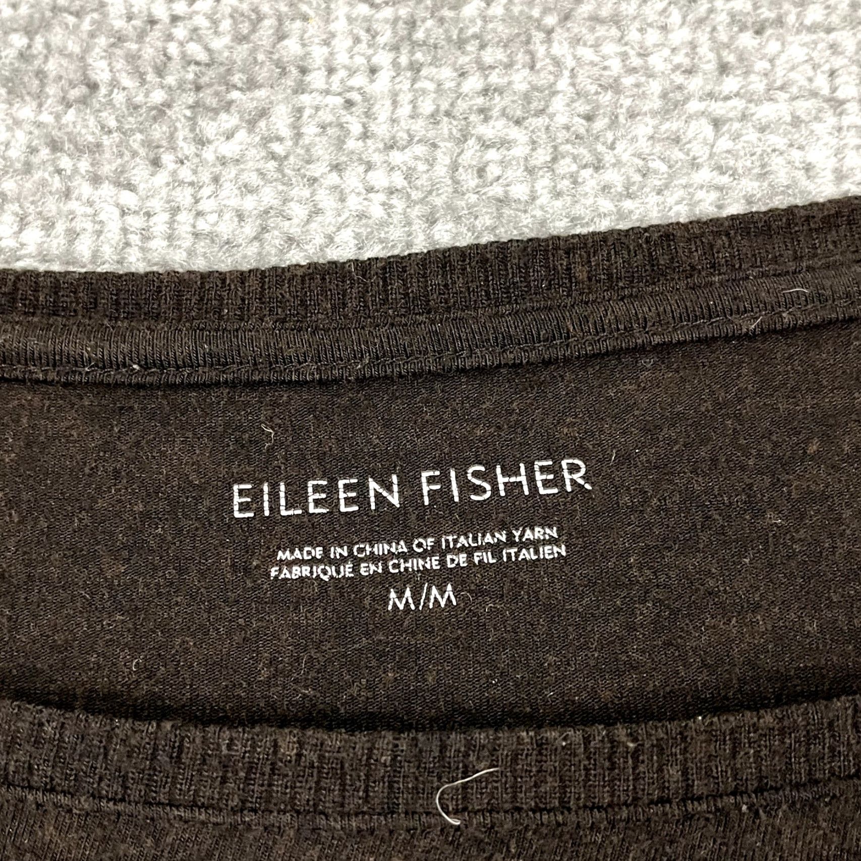 Eileen Fisher EILEEN FISHER Top Womens Medium Brown Wool Italian Yarn Tunic Sweater Round Neck Shirt Size M / US 6-8 / IT 42-44 - 2 Thumbnail
